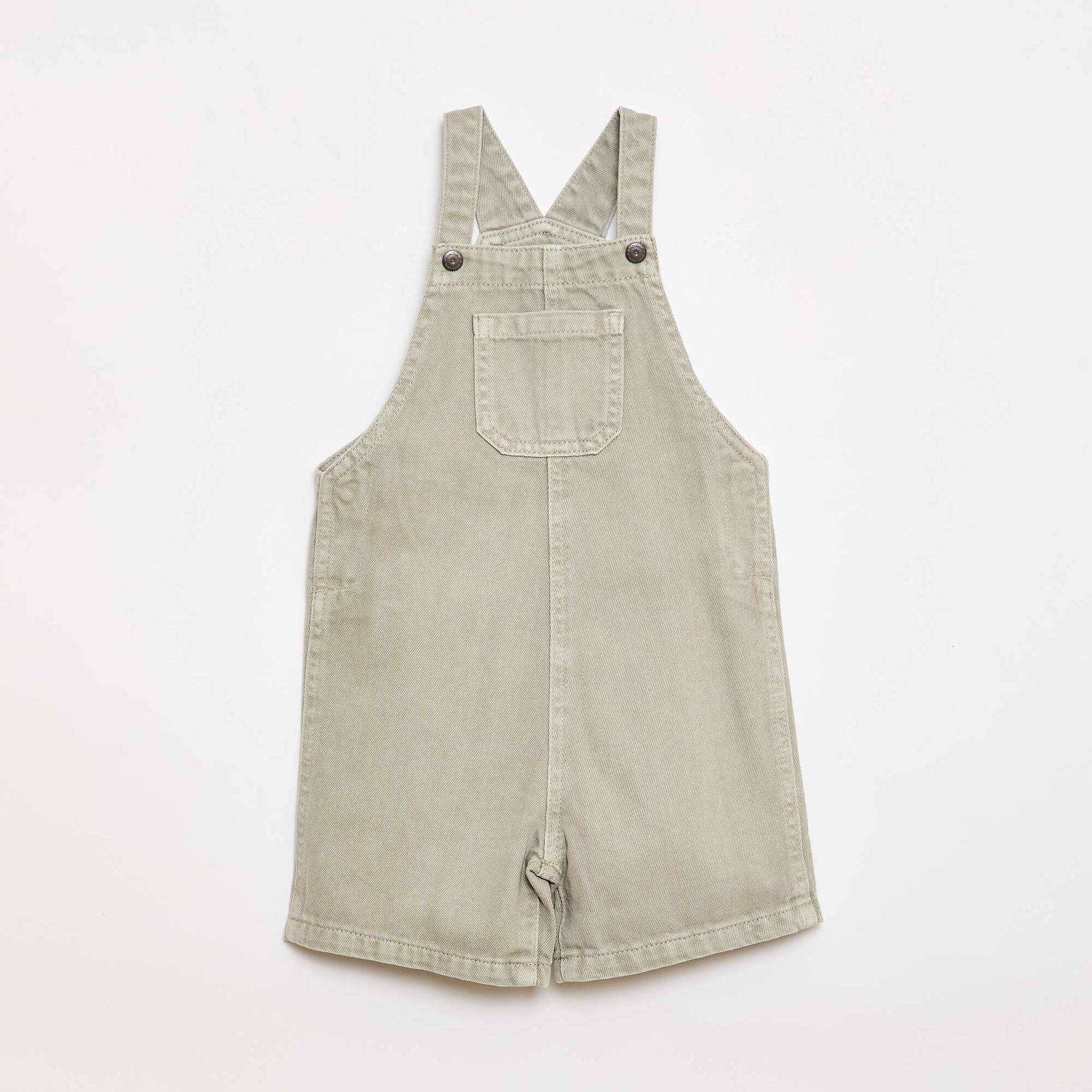Salopette courte denim en coton unie GRIS