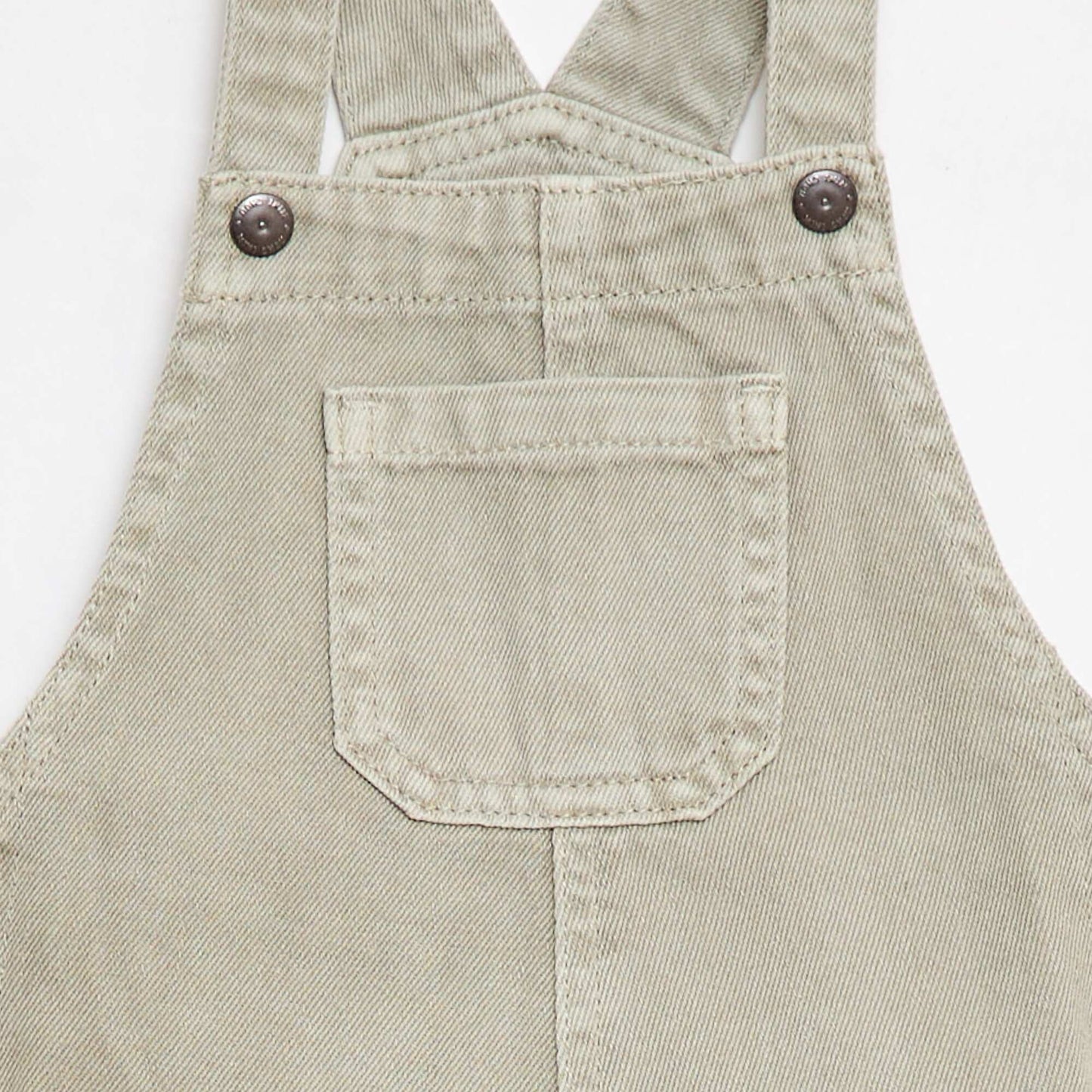 Salopette courte denim en coton unie GRIS