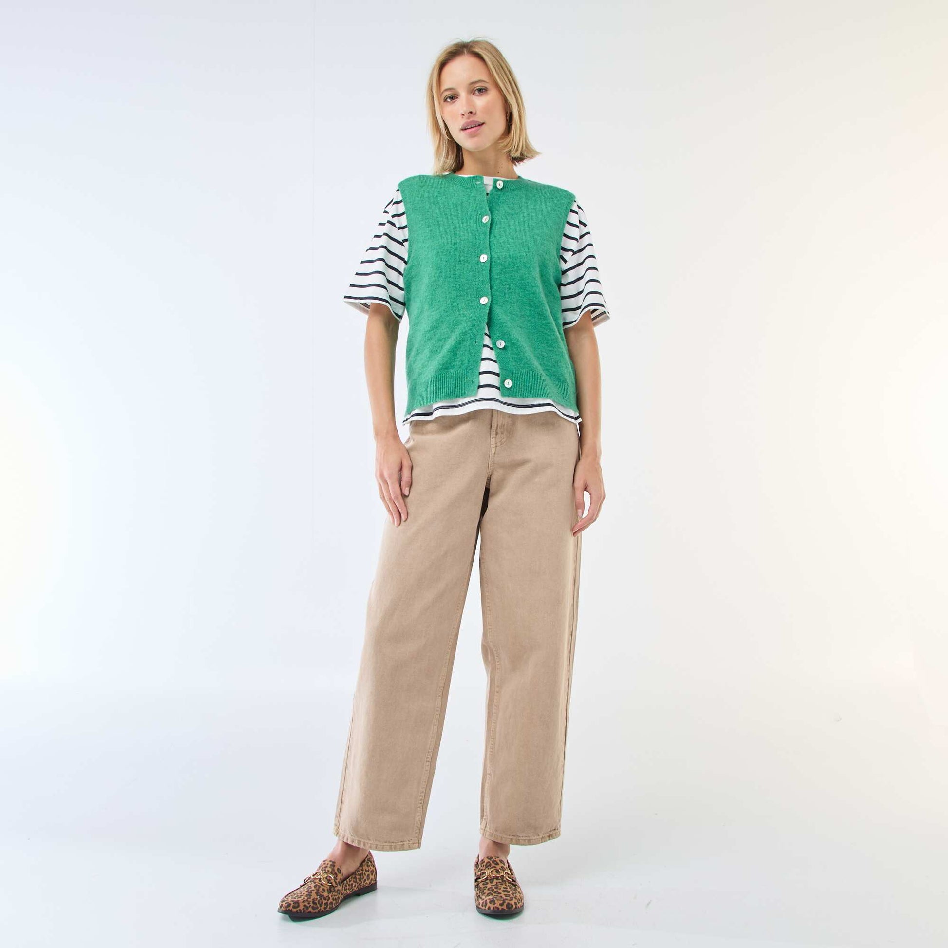 Gilet sans manches uni VERT