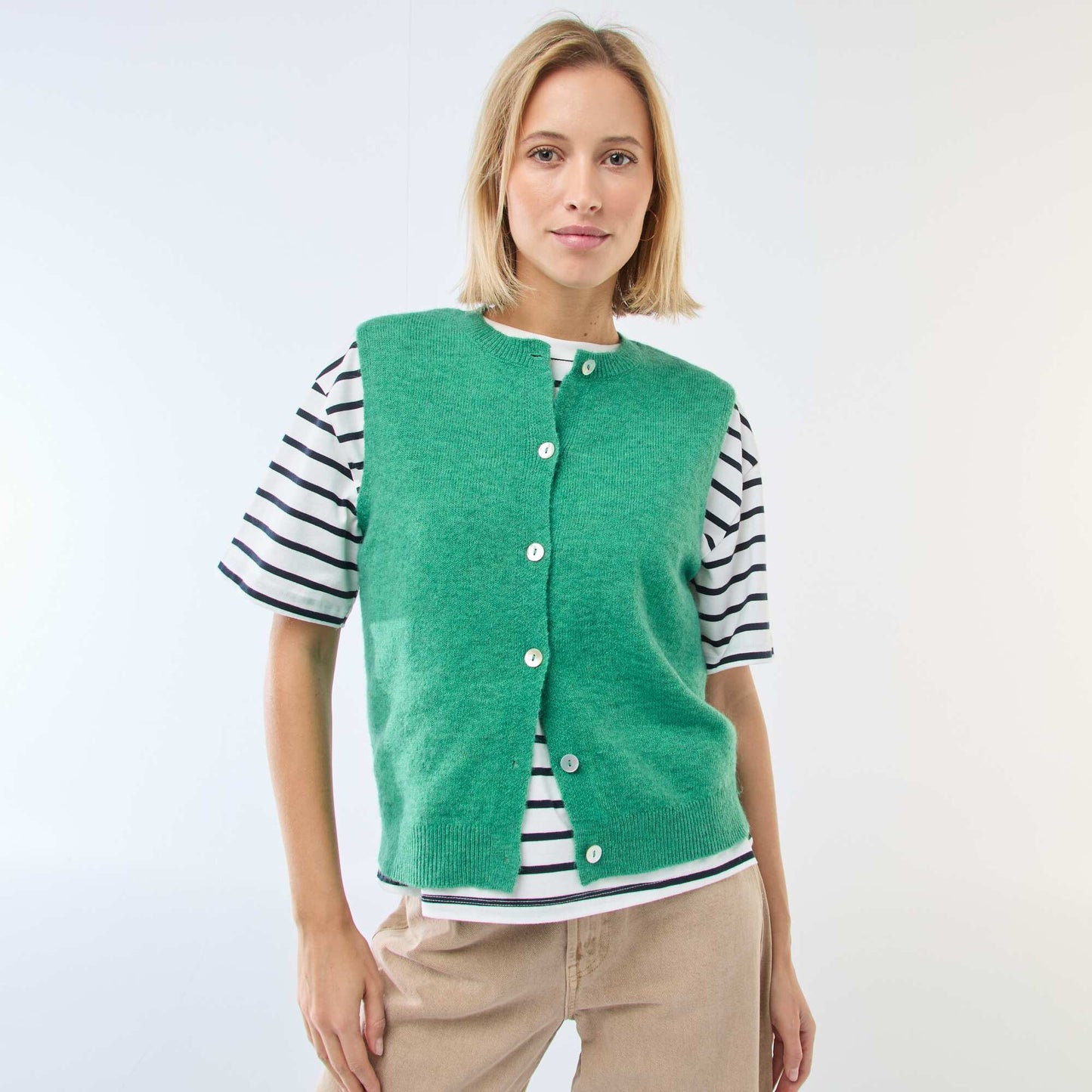 Gilet sans manches uni VERT