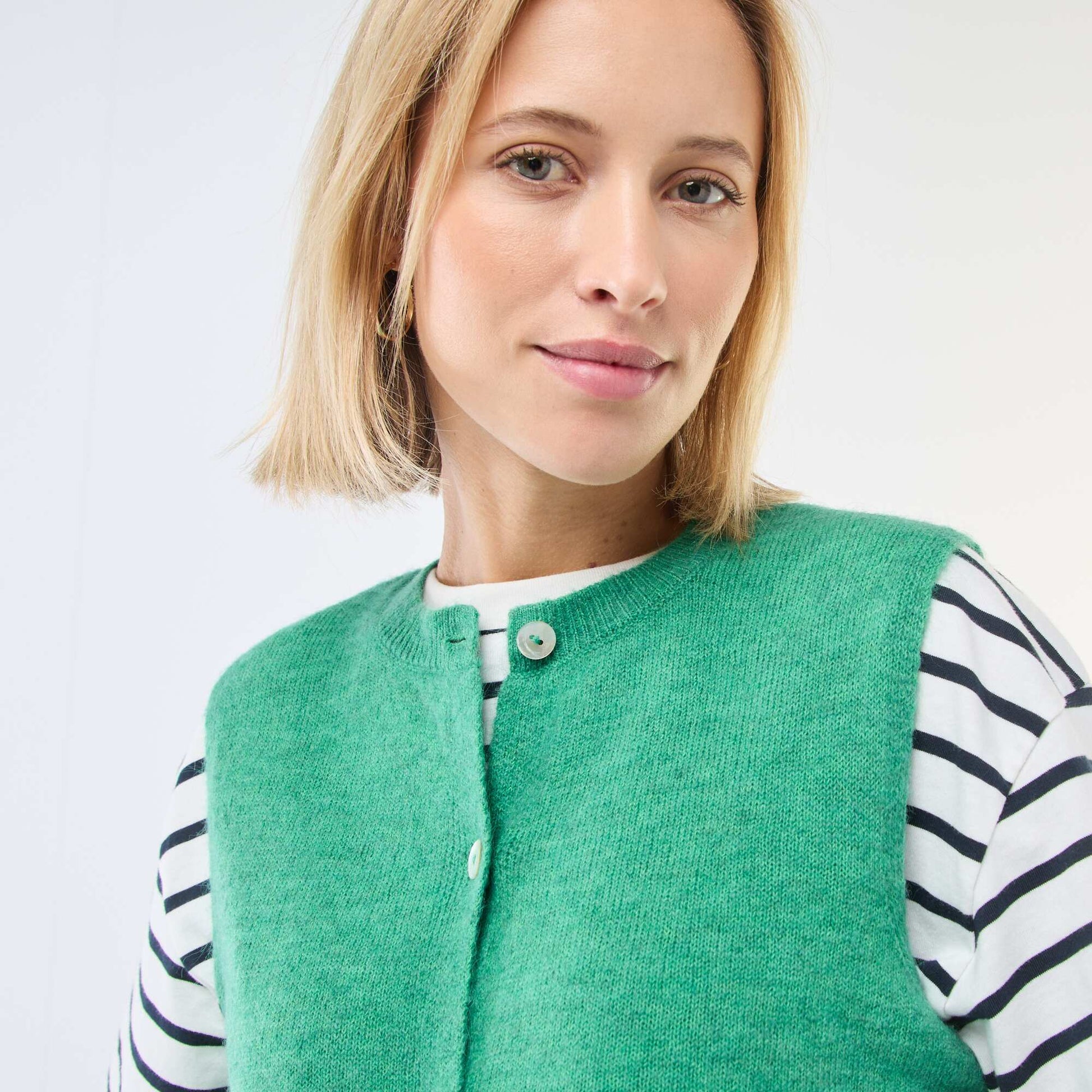 Gilet sans manches uni VERT