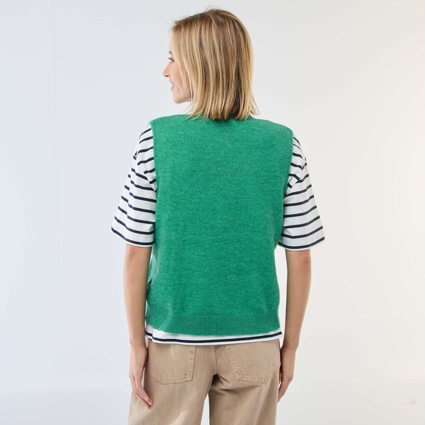 Gilet sans manches uni VERT