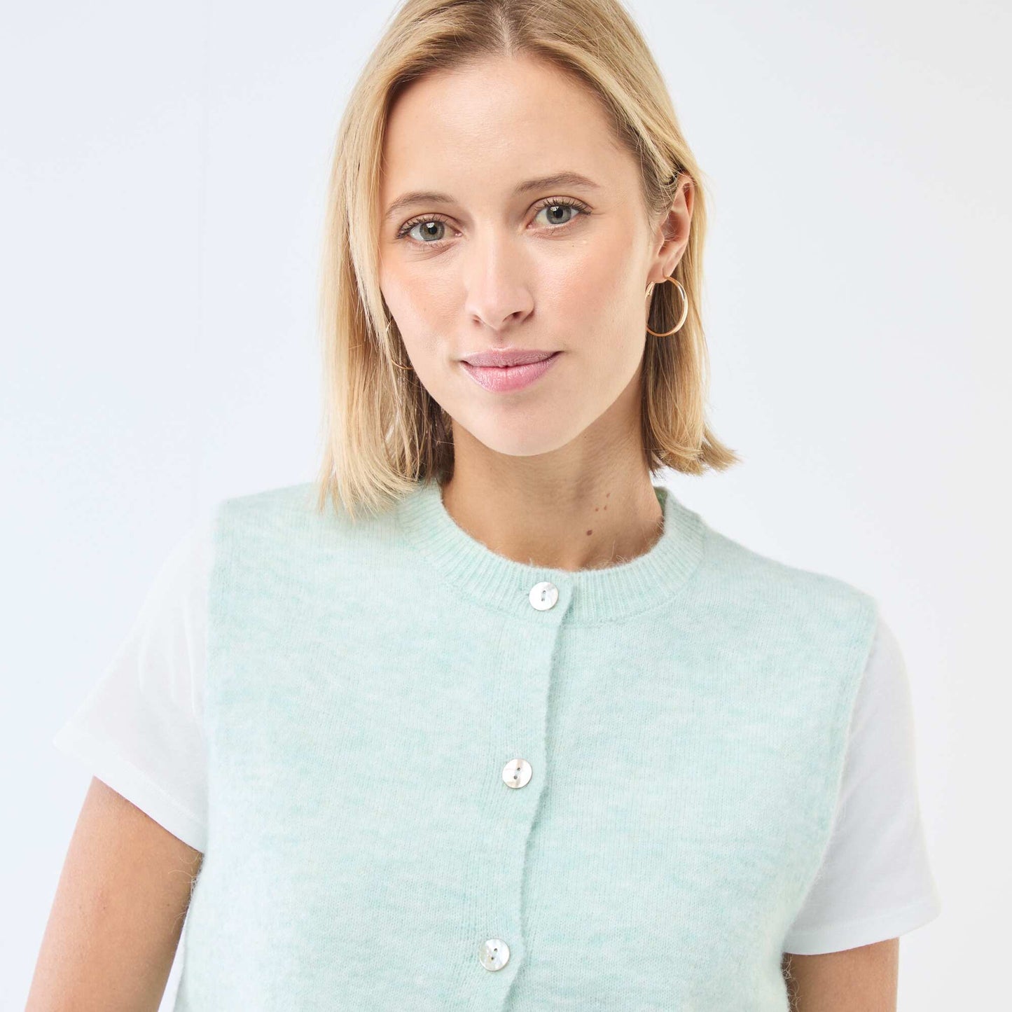 Gilet sans manches uni VERT