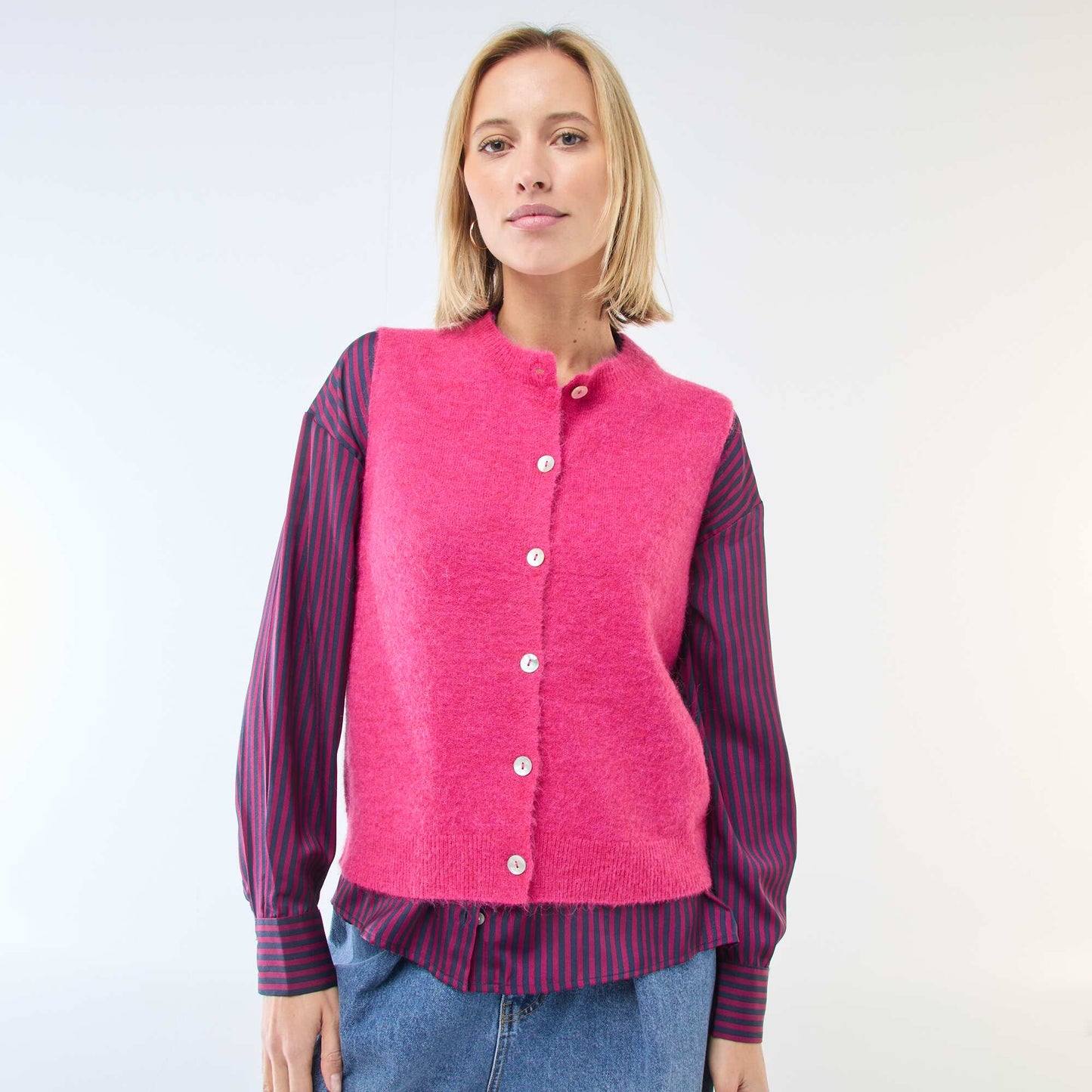 Gilet sans manches uni ROSE