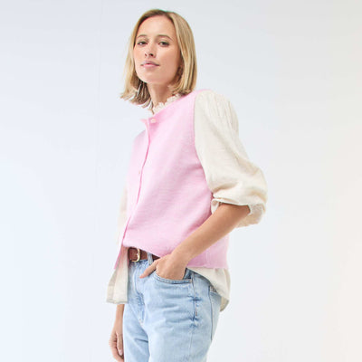 Gilet sans manches uni ROSE