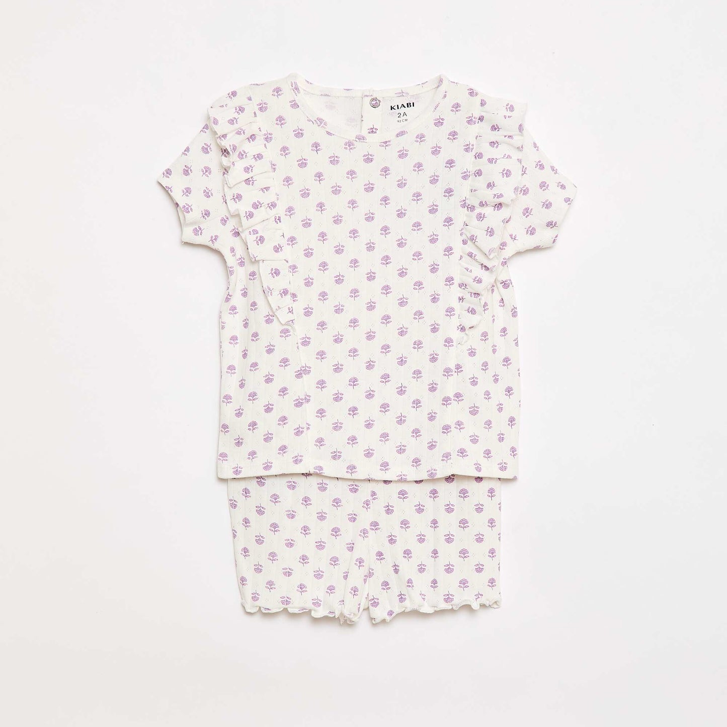 Pyjama short 2 pièces BLANC