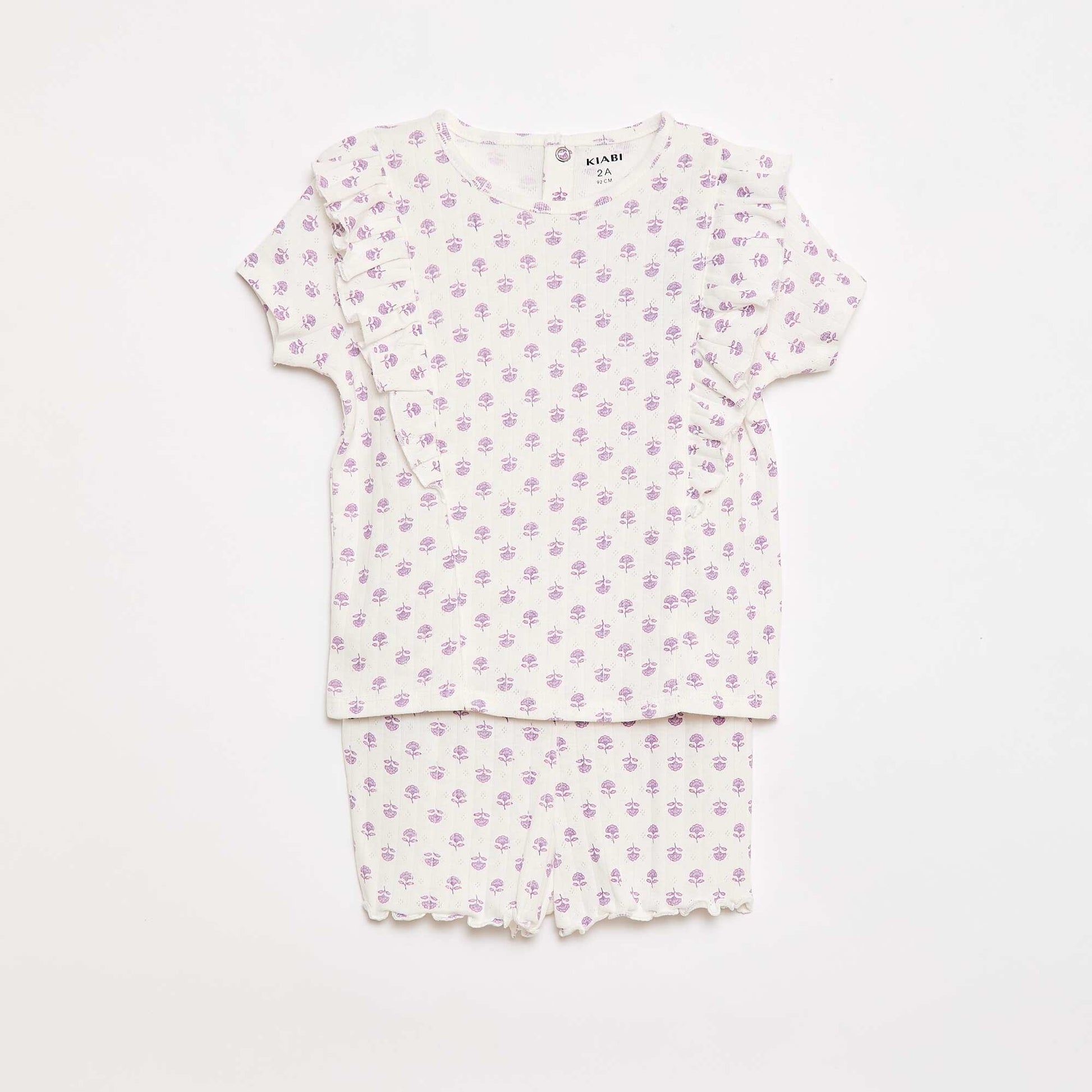 Pyjama short 2 pièces BLANC