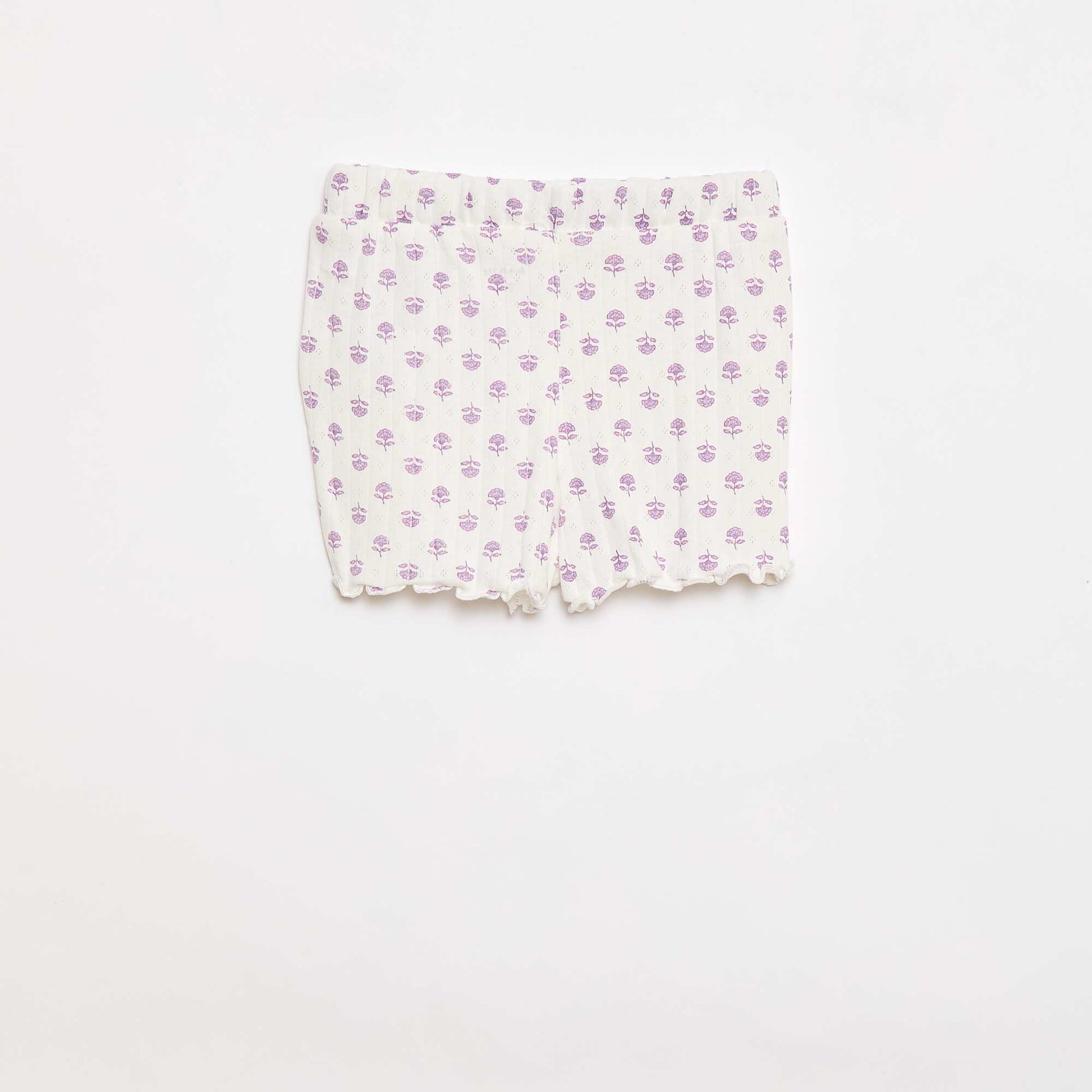 Pyjama short 2 pièces BLANC