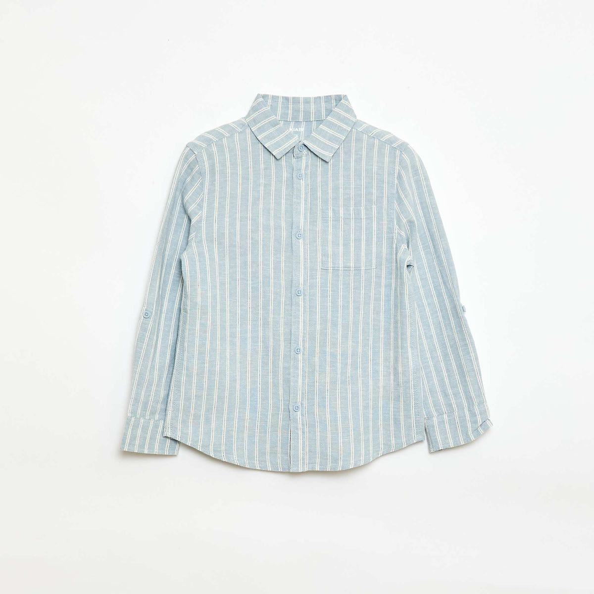 Chemise avec poche et manches retroussables BLEU