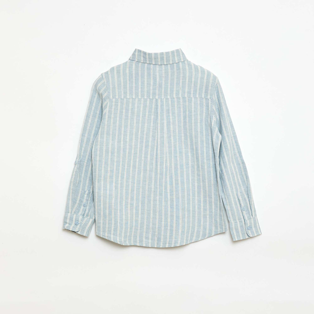 Chemise avec poche et manches retroussables BLEU