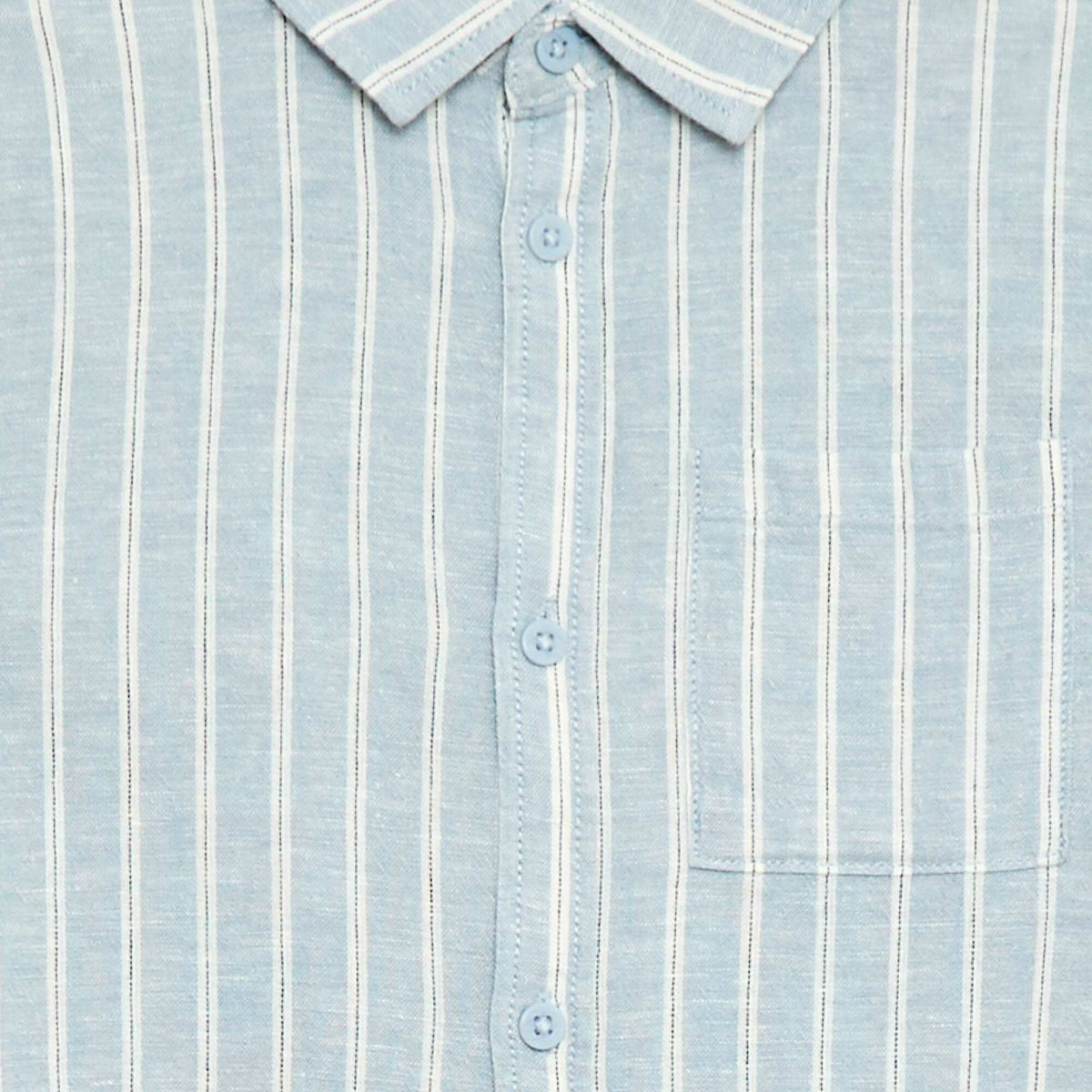 Chemise avec poche et manches retroussables BLEU