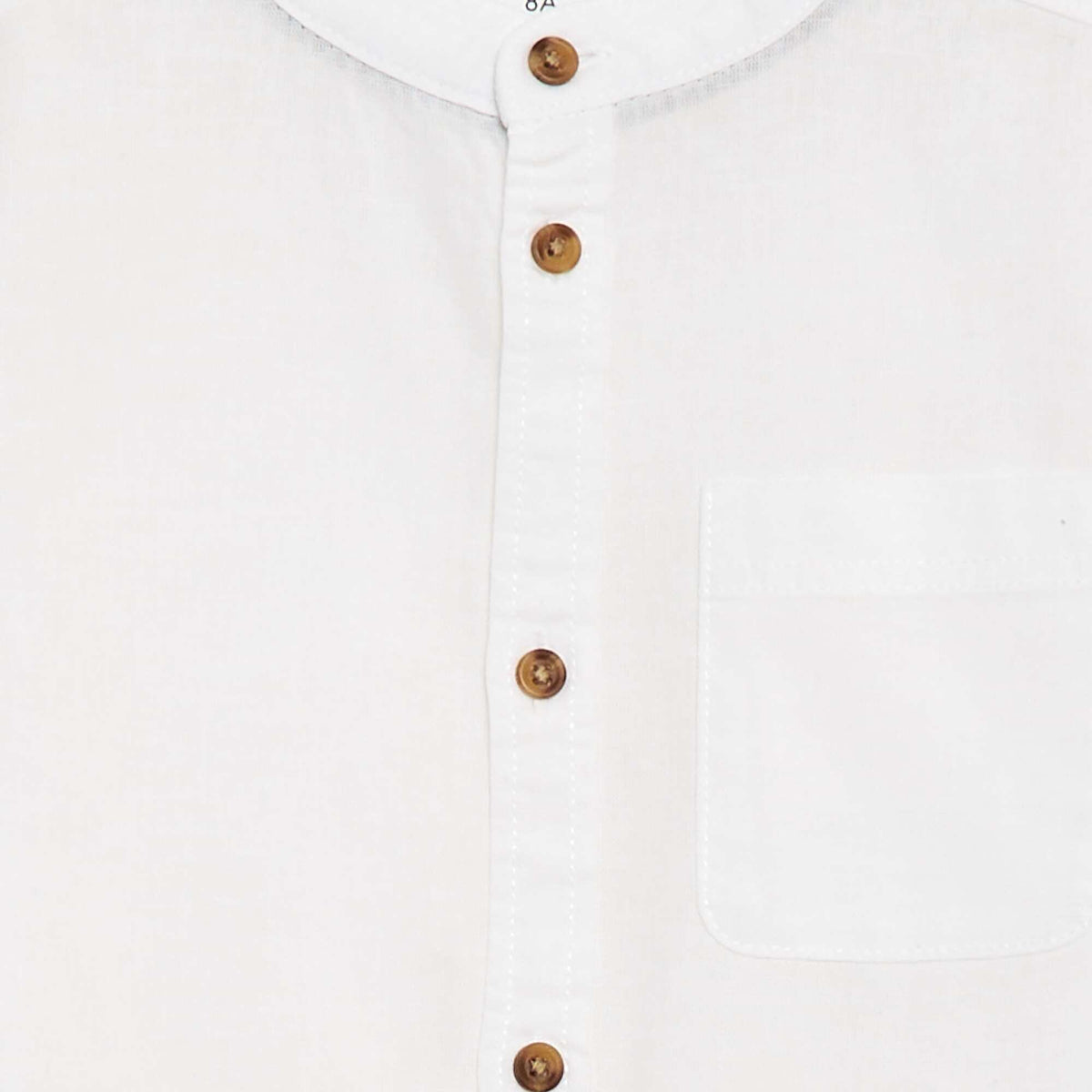 Chemise à manches longues en lin et coton BLANC