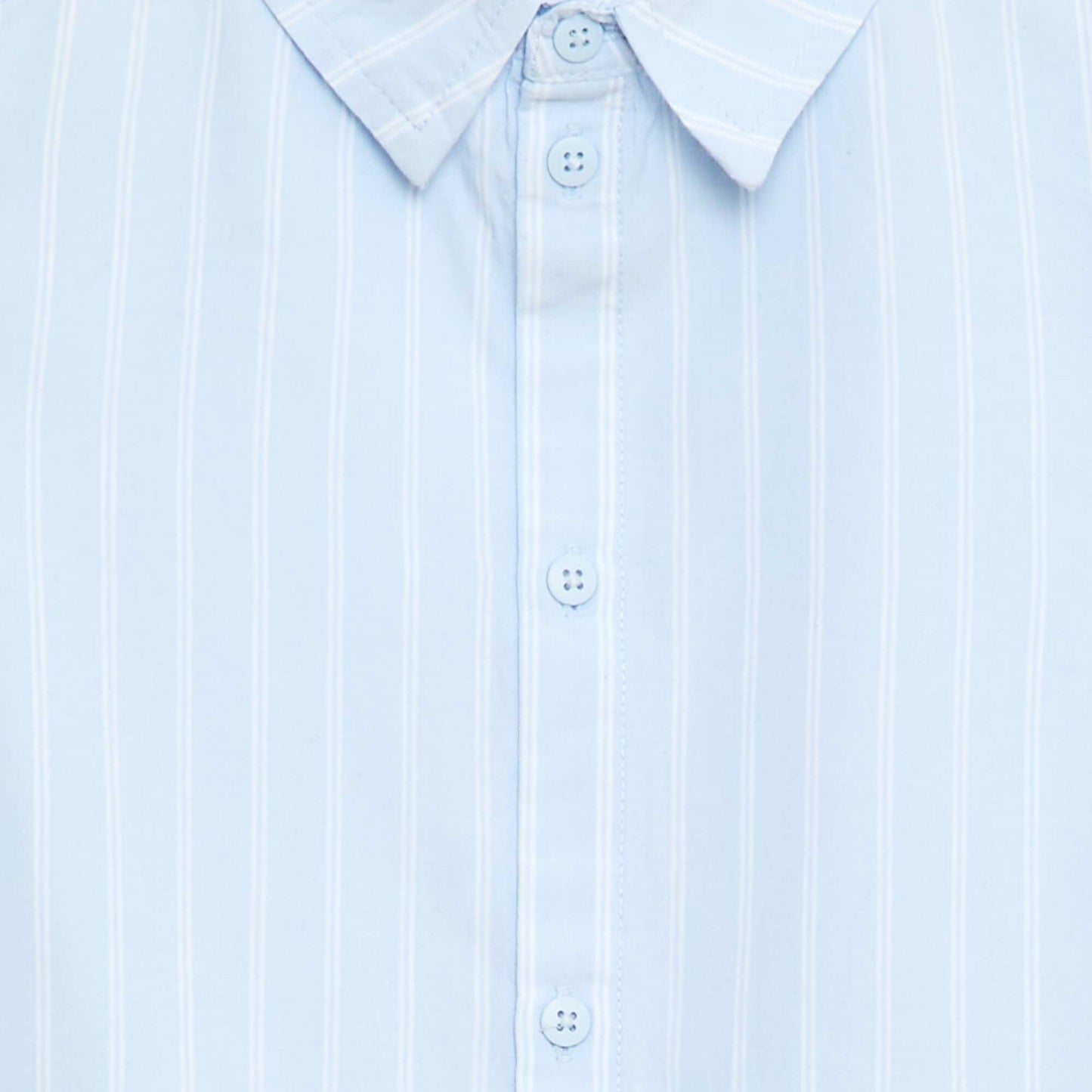 Chemise à rayures manches courtes en coton BLEU