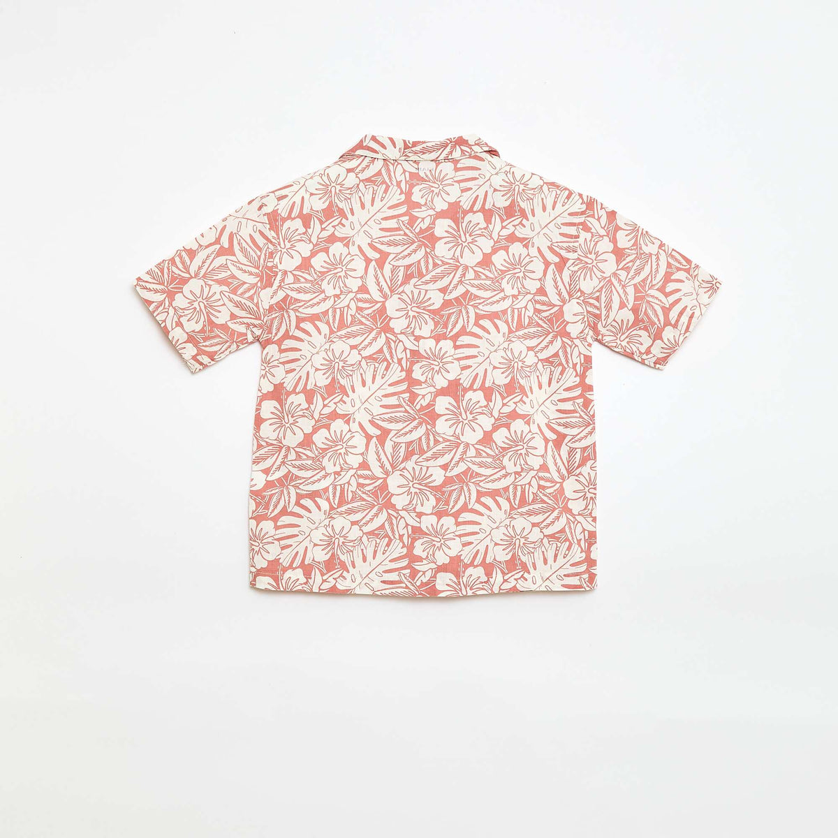 Chemise regular manches courtes en coton ROUGE
