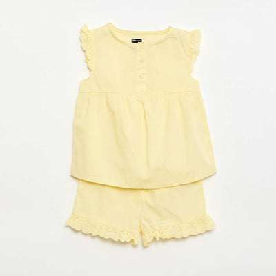 Pyjama court débardeur + short - 2 pièces JAUNE