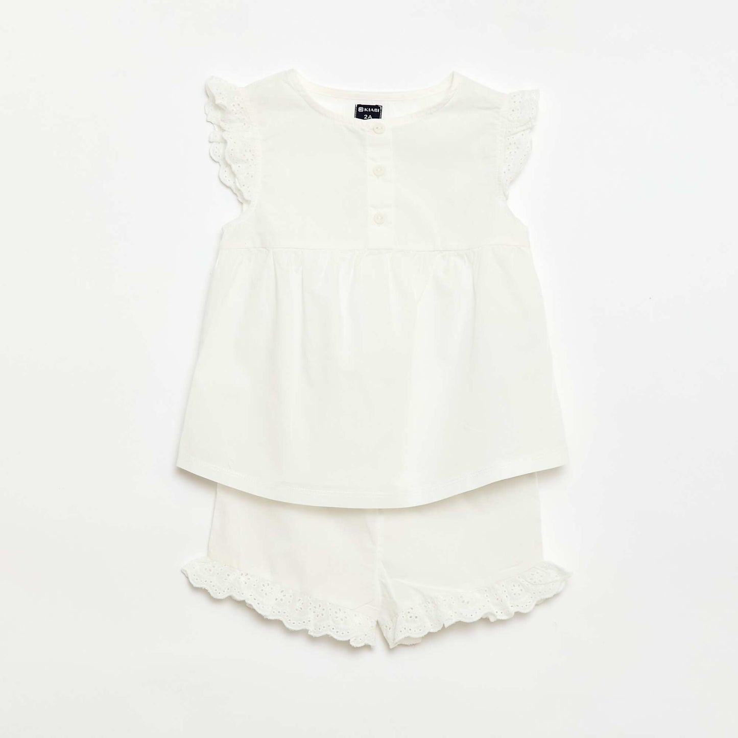 Pyjama court débardeur + short - 2 pièces BLANC