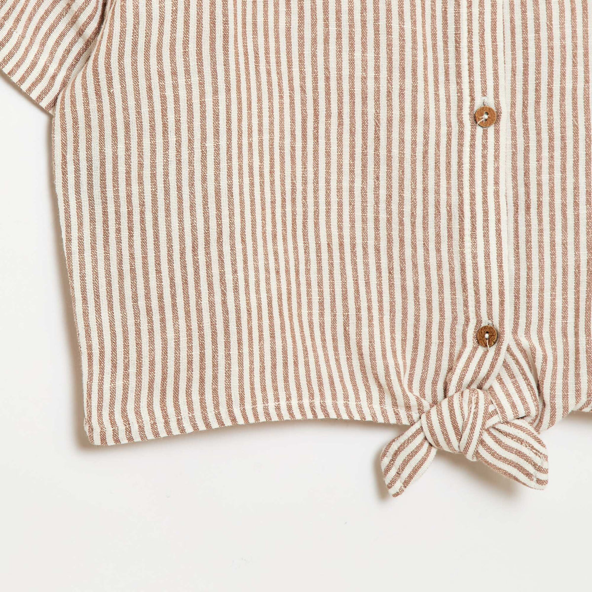 Chemise à manches courtes en lin mélangé BEIGE