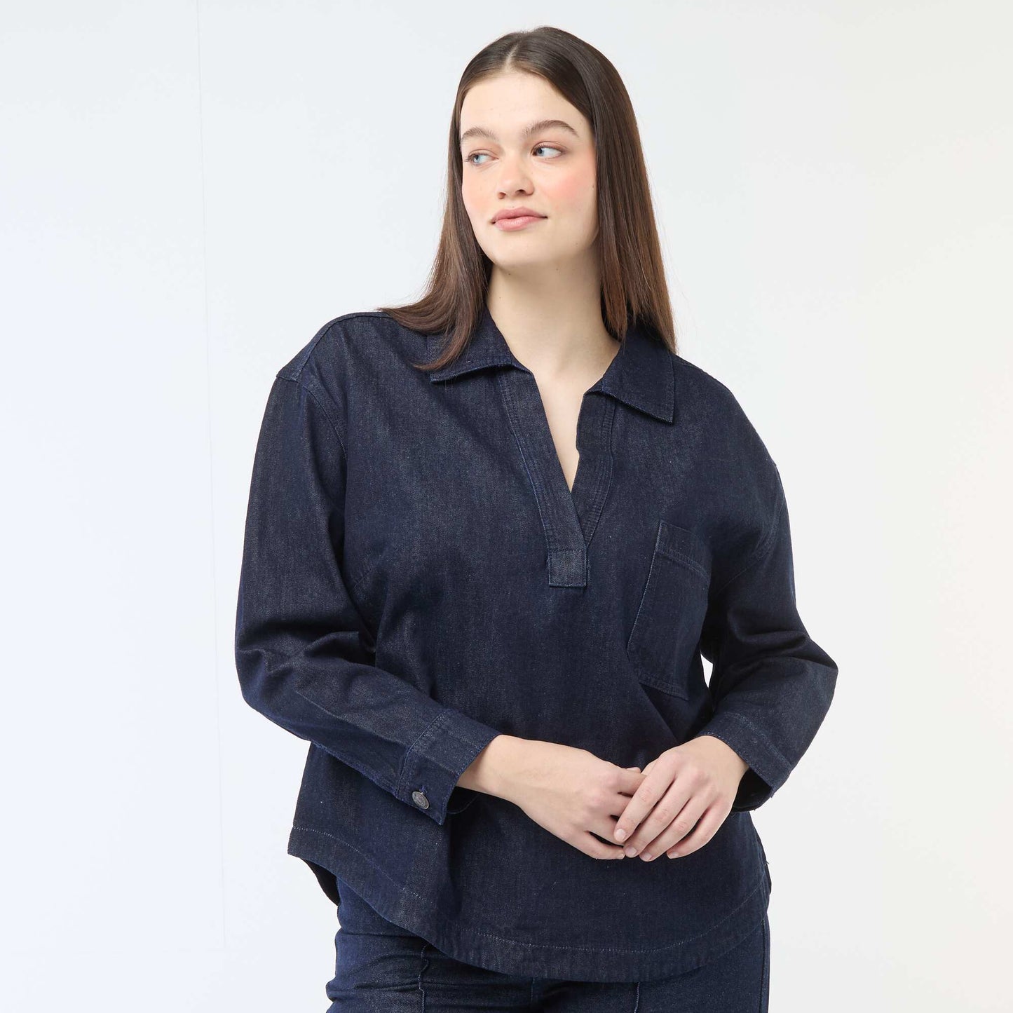 Blouse droite en denim BLEU