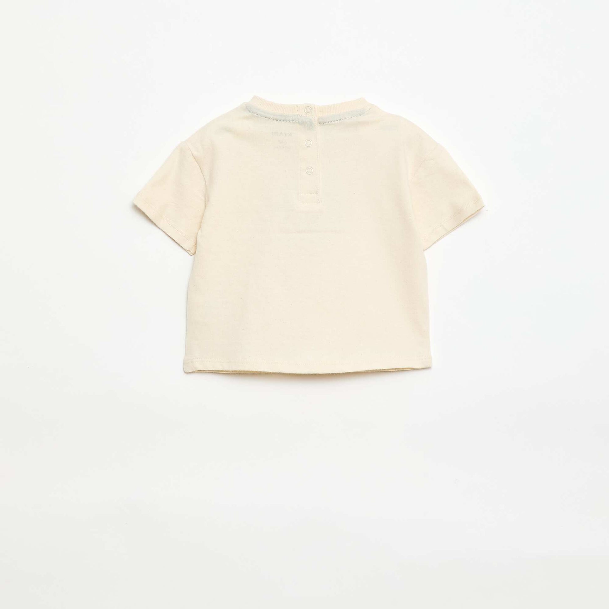 T-shirt en jersey manches courtes avec poche poitrine imprimé BLANC
