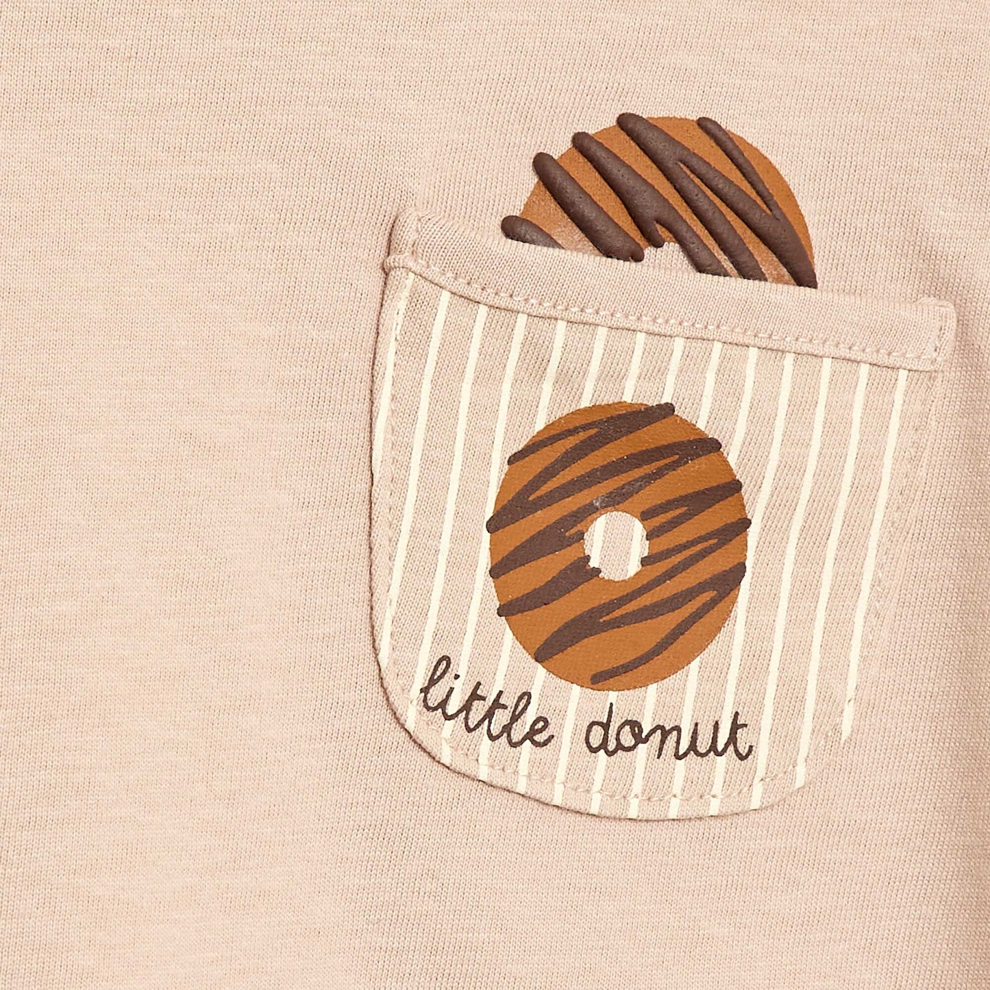 T-shirt en jersey manches courtes avec poche poitrine imprimé BEIGE