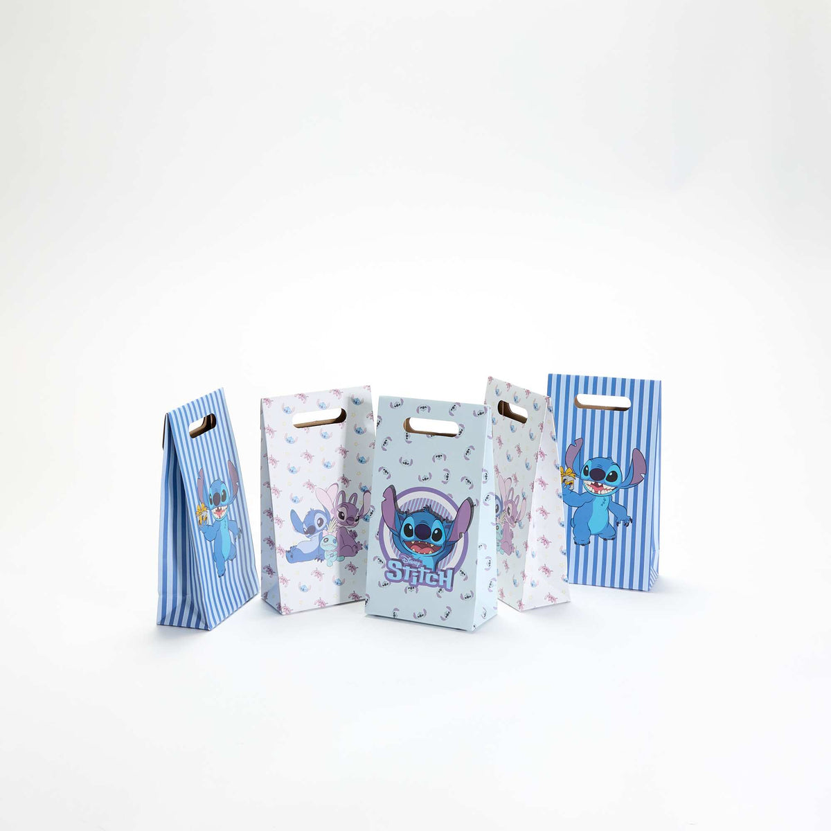 Lot de 5 pochettes cadeaux 'Stitch' de 'Disney' BLEU