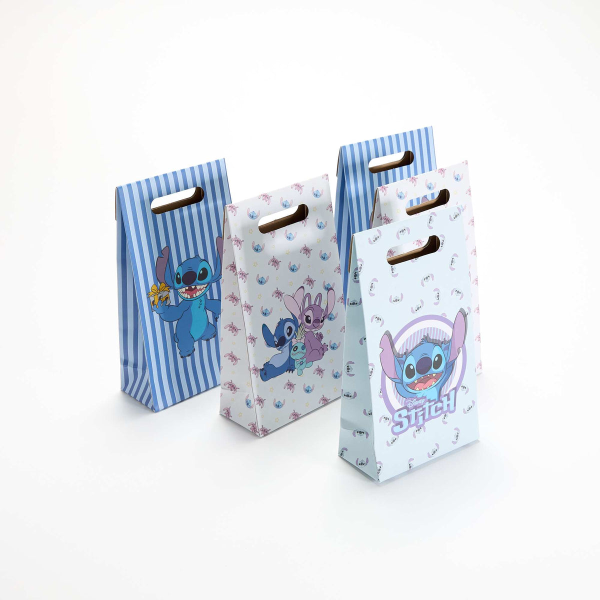 Lot de 5 pochettes cadeaux 'Stitch' de 'Disney' BLEU