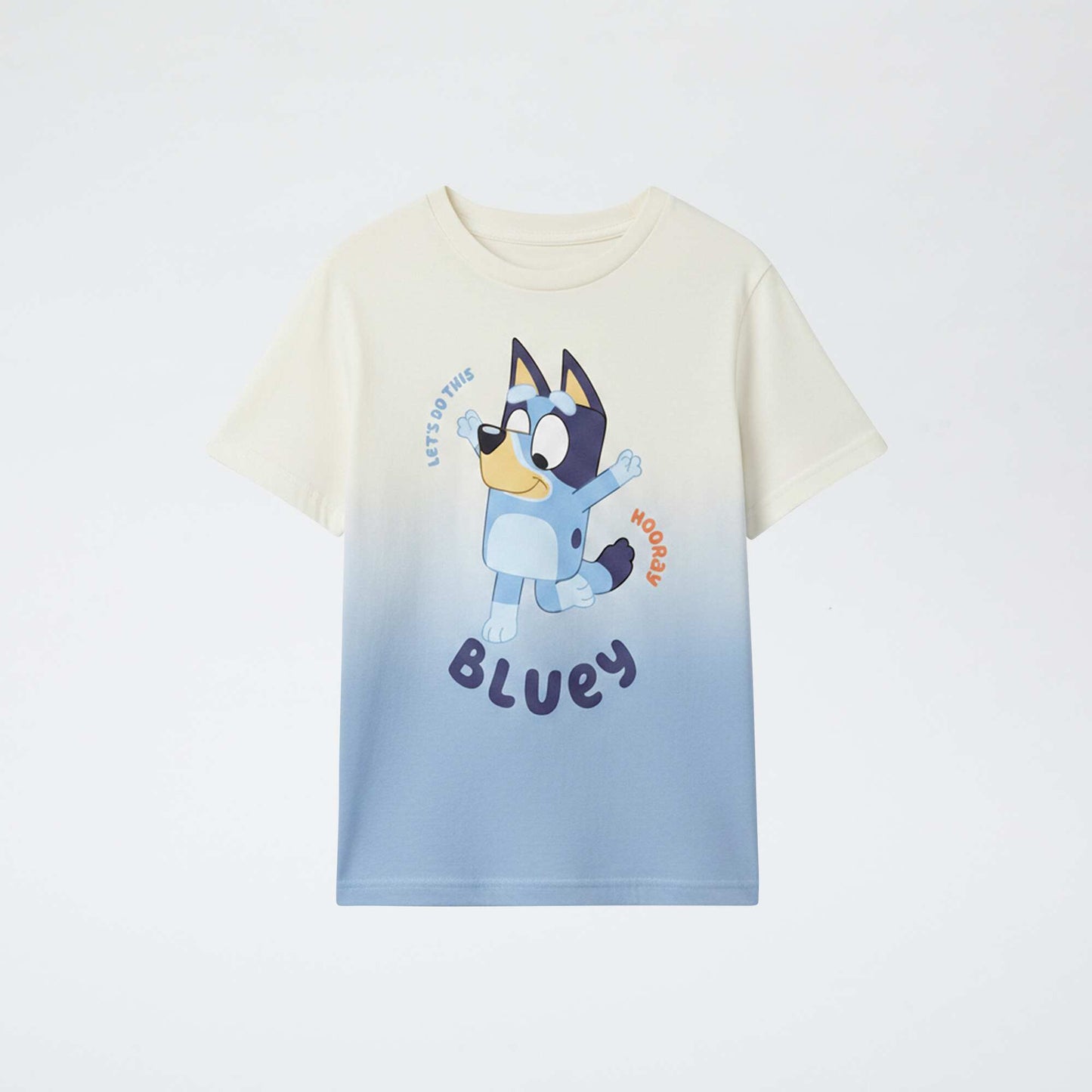 T-shirt imprimé 'Bluey' style dégradé en coton BLEU