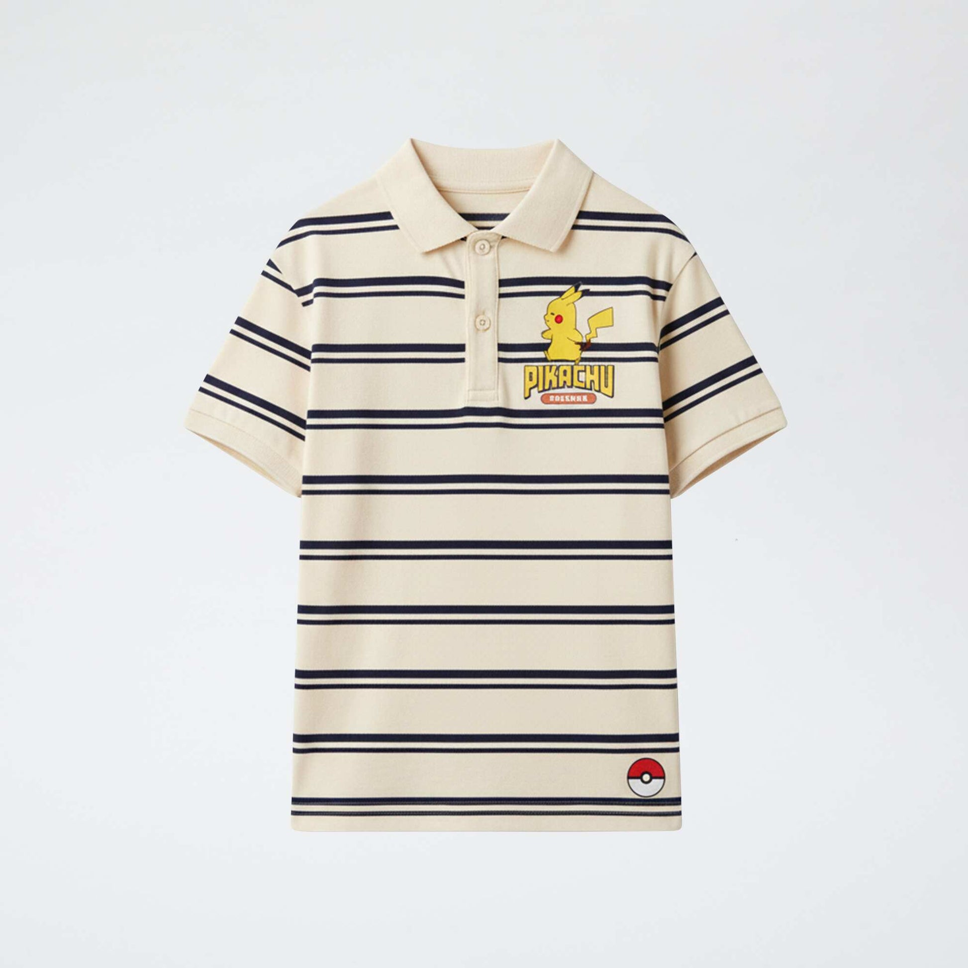 Polo imprimé 'Pokémon' en jersey coton BLANC