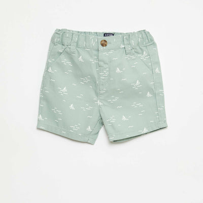 Short chino avec taille ajustable VERT