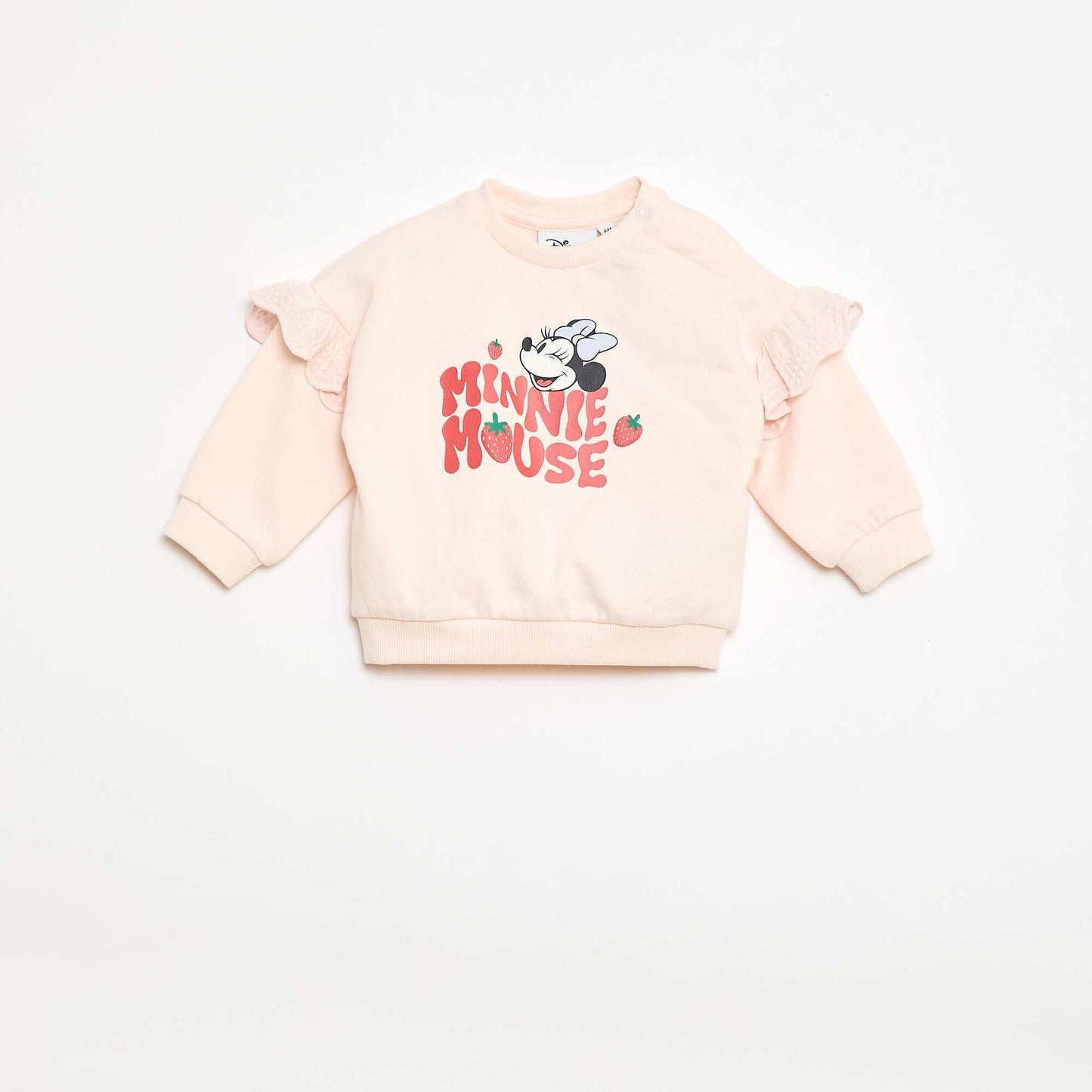 Sweat 'Minnie' 'Disney' à manches longues avec volants brodés ROSE