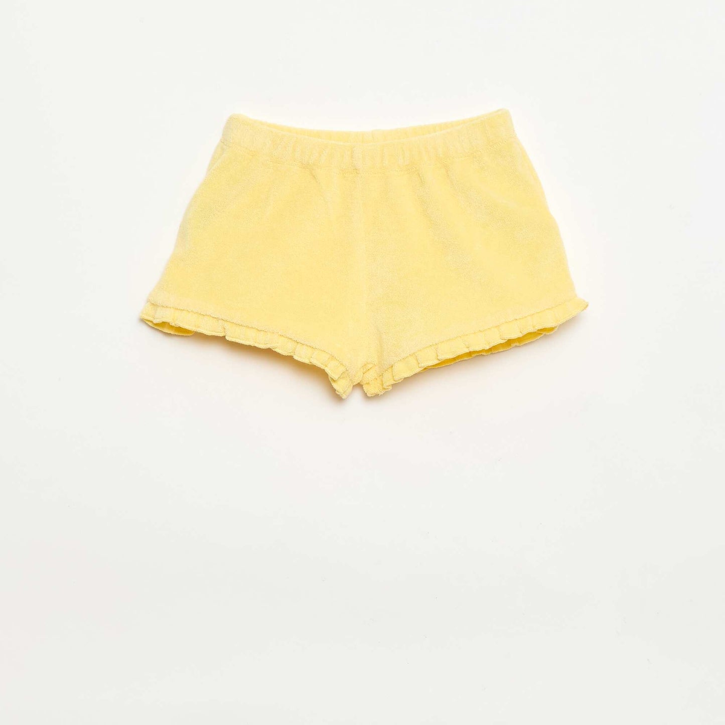 Lot de 2 shorts unis à volants en éponge JAUNE