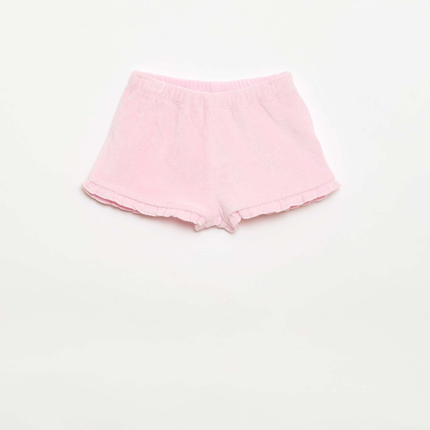 Lot de 2 shorts unis à volants en éponge JAUNE