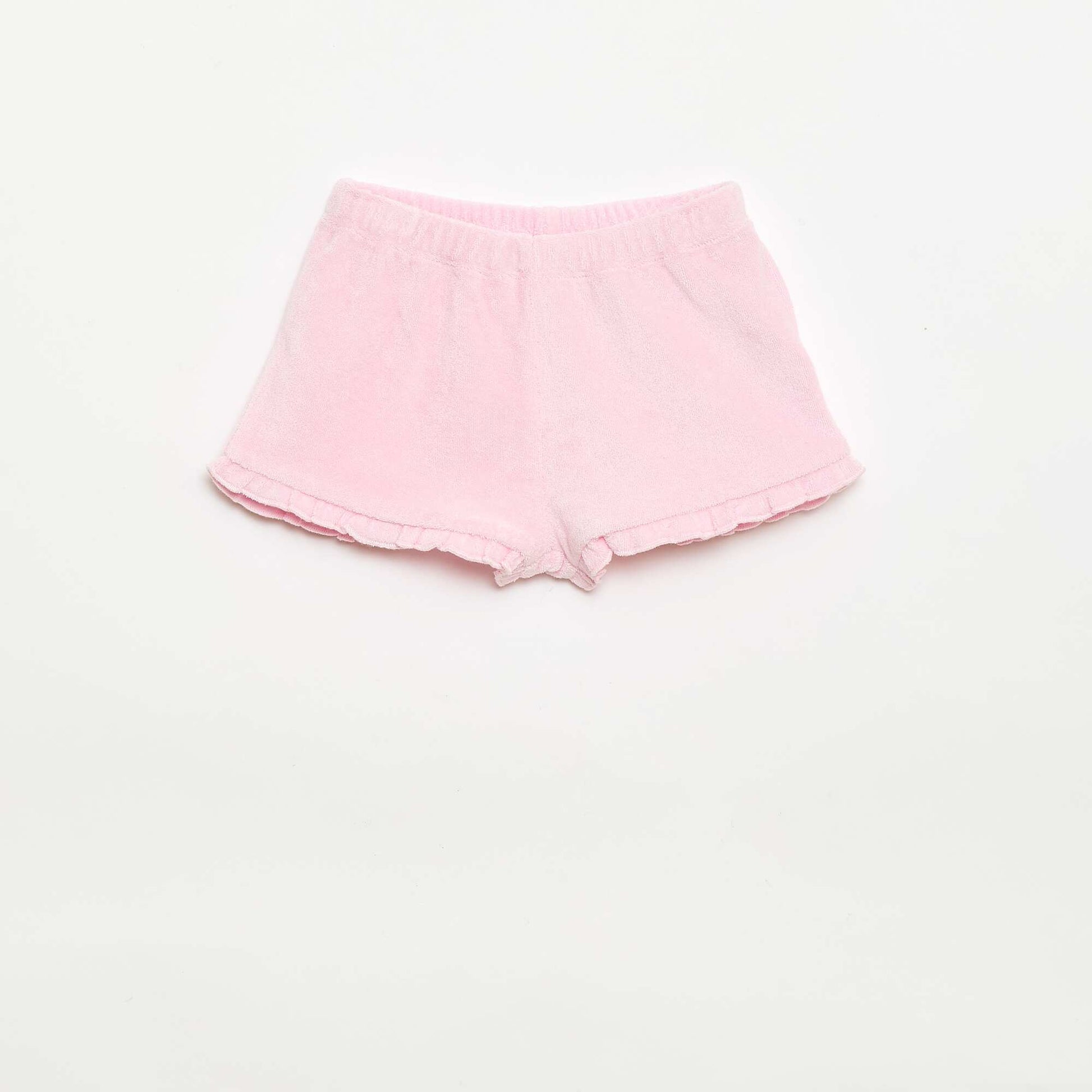 Lot de 2 shorts unis à volants en éponge JAUNE