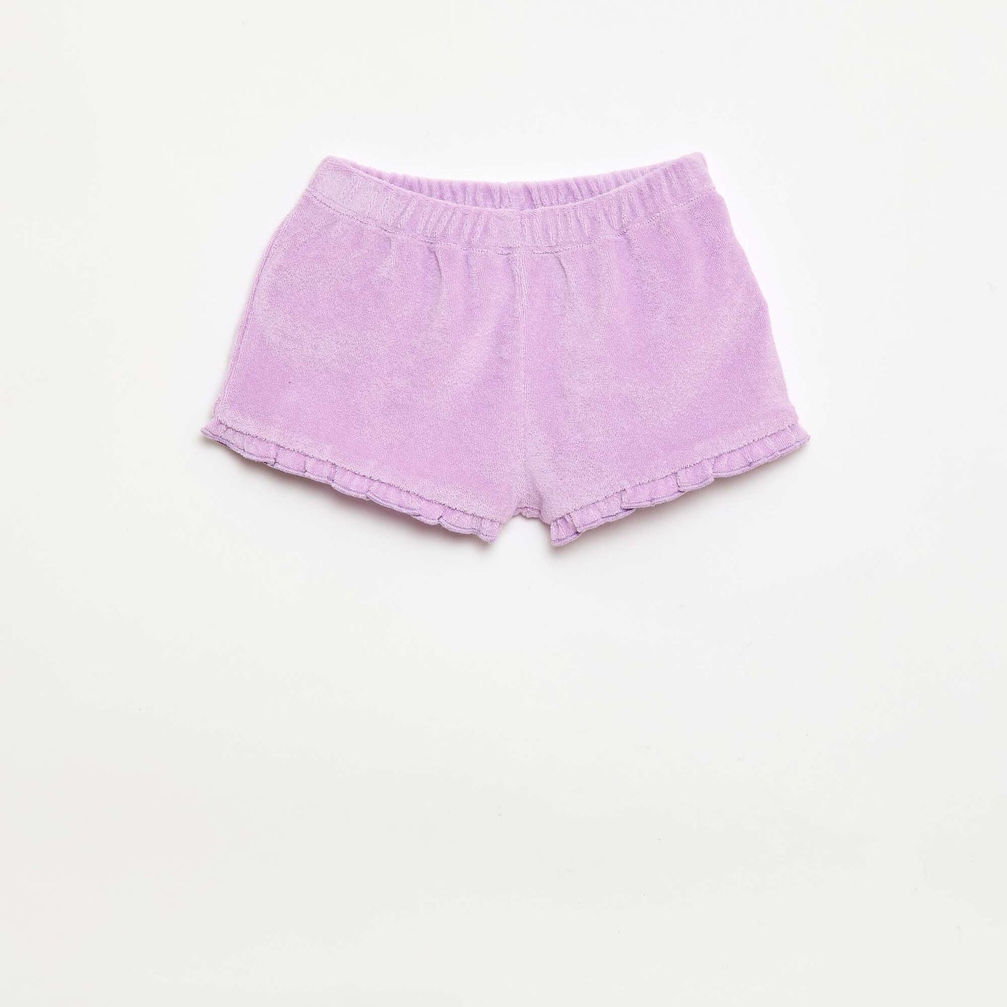 Lot de 2 shorts unis à volants en éponge VIOLET