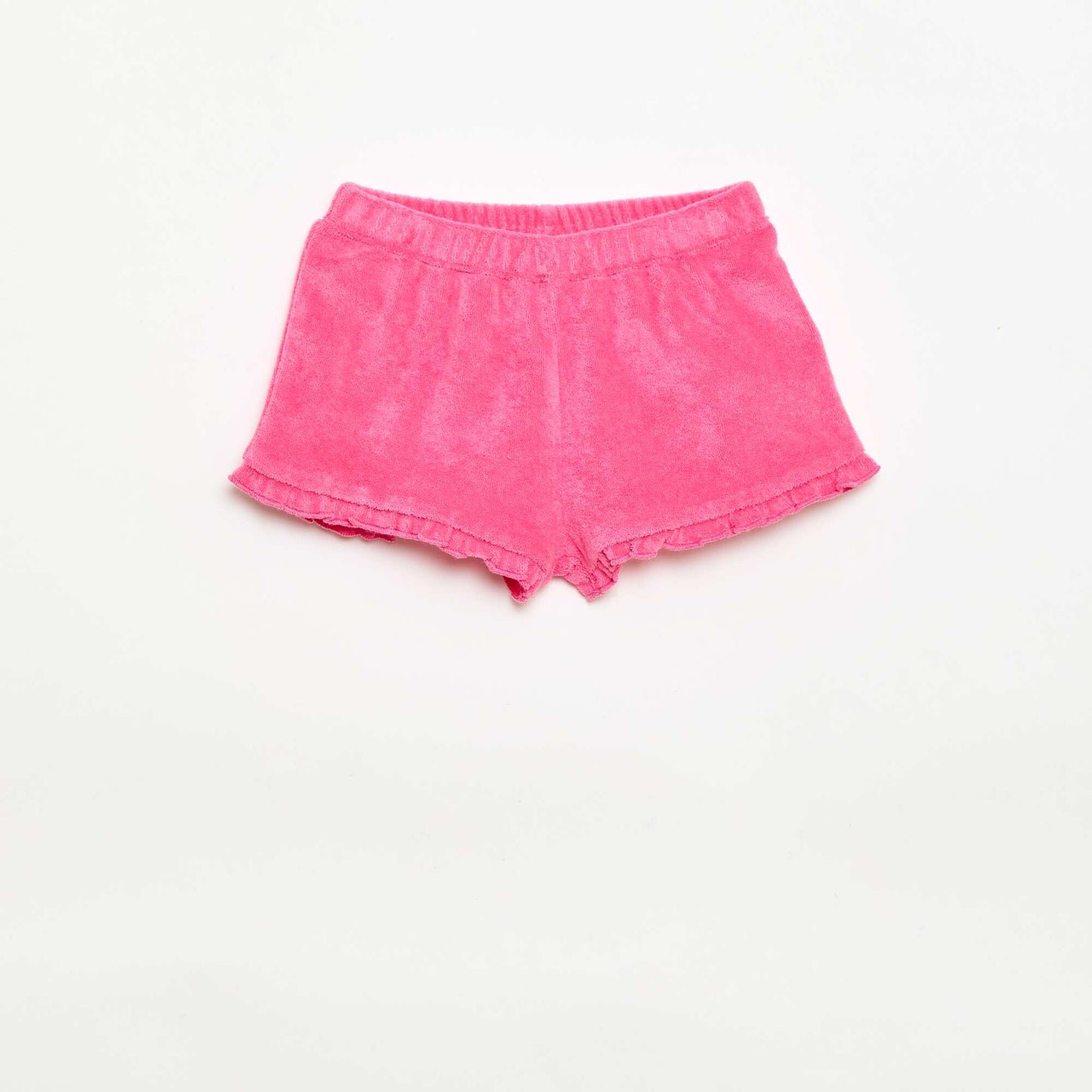 Lot de 2 shorts unis à volants en éponge VIOLET