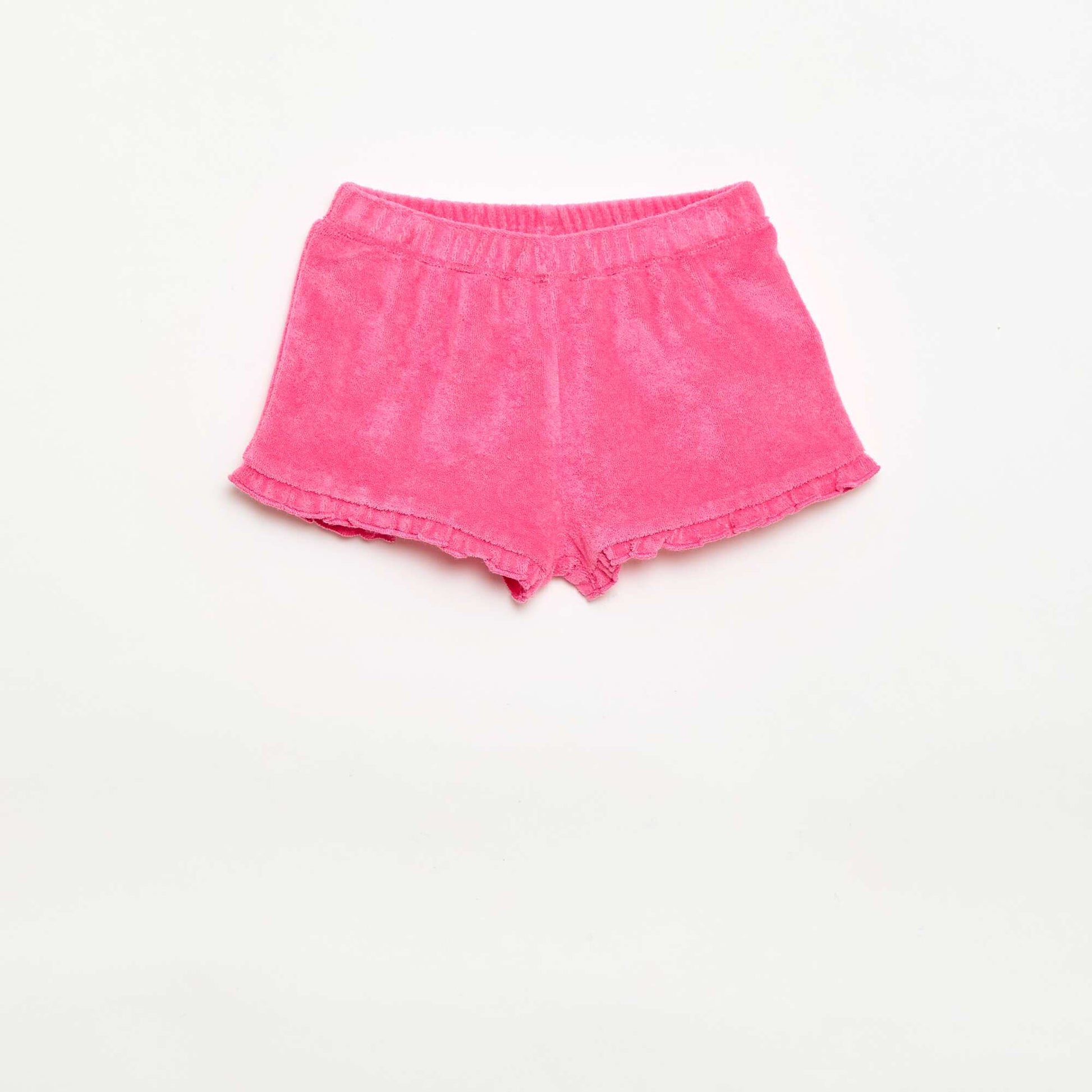 Lot de 2 shorts unis à volants en éponge VIOLET