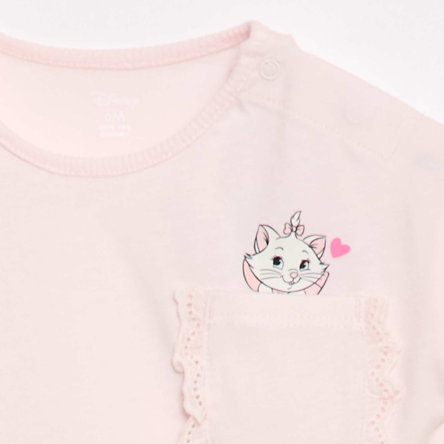 T-shirt 'Marie' 'Disney' à manches courtes et poche volantée ROSE