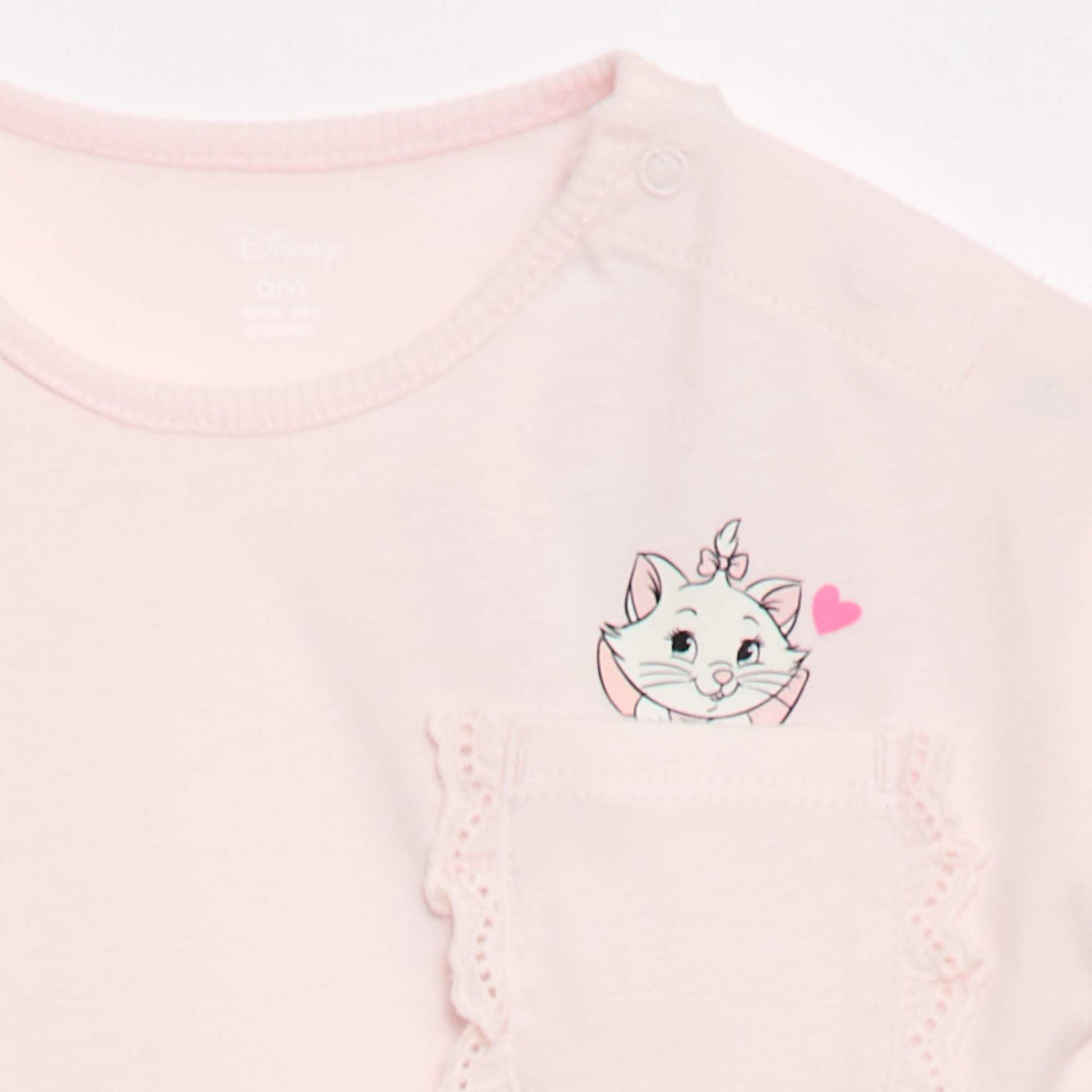 T-shirt 'Marie' 'Disney' à manches courtes et poche volantée ROSE