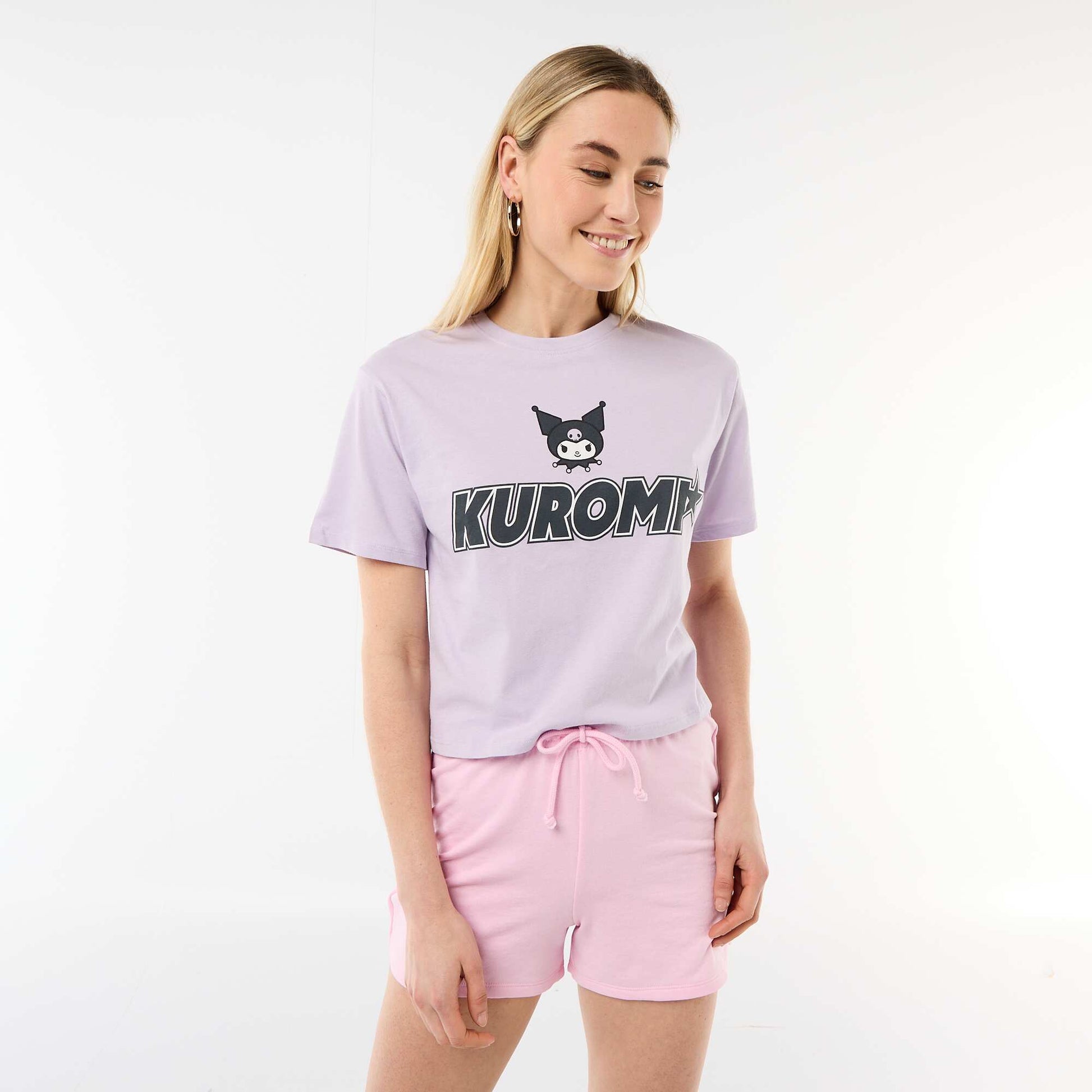 T-shirt imprimé 'Kuromi' à manches courtes ROSE