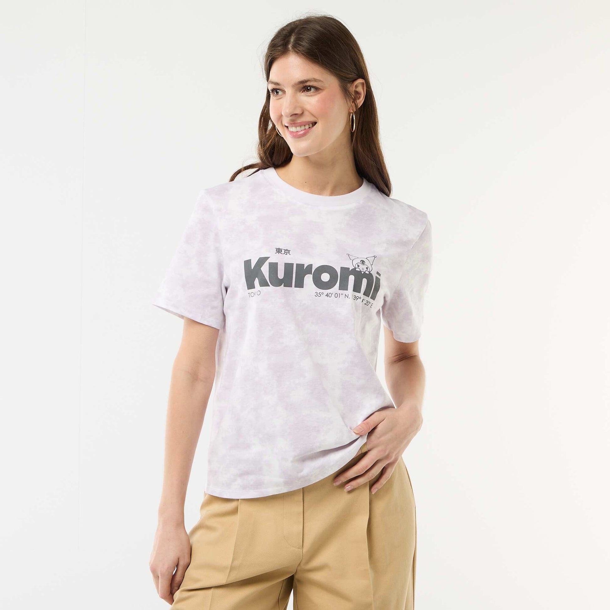 T-shirt imprimé 'Kuromi' à manches courtes ROSE