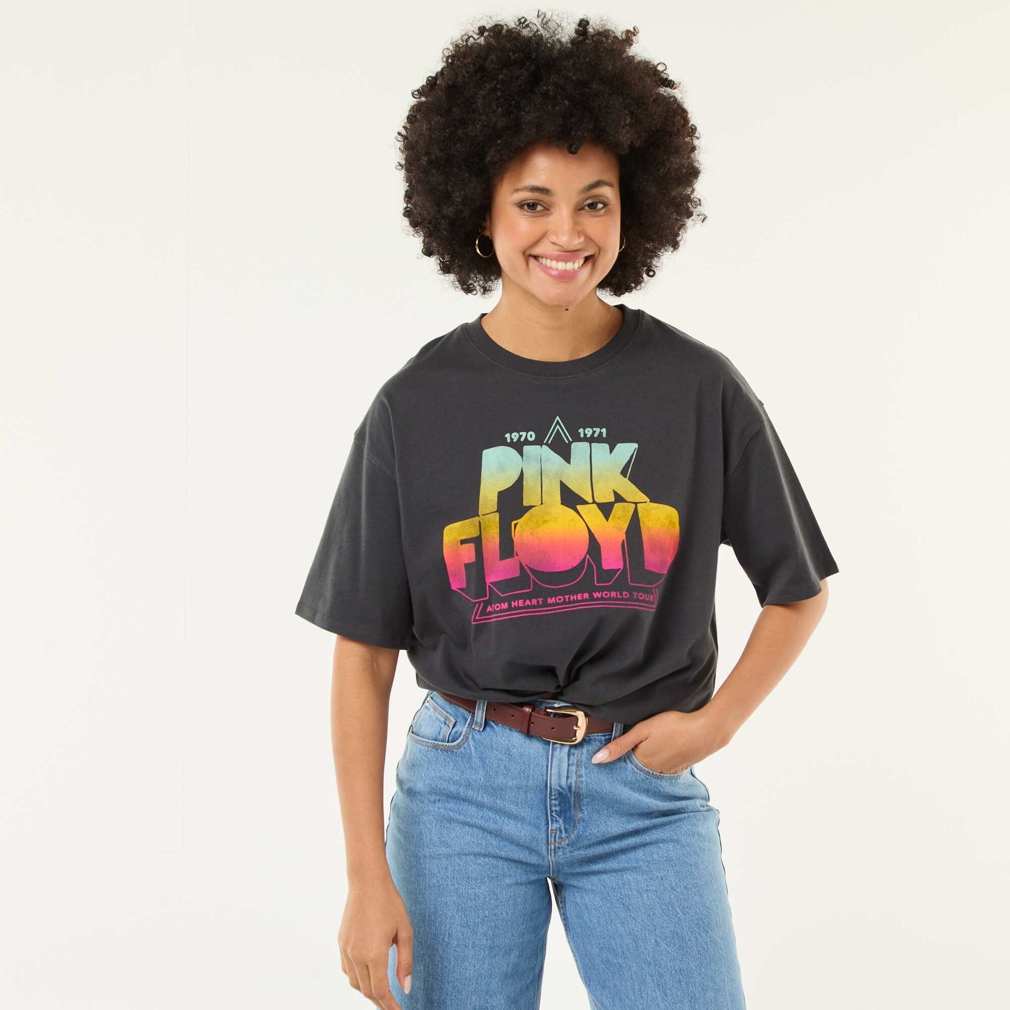 T-shirt imprimé 'Pink floyd' uni NOIR