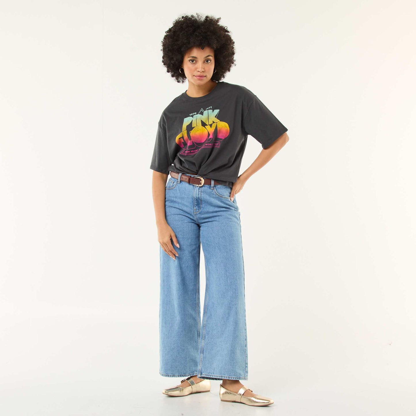 T-shirt imprimé 'Pink floyd' uni NOIR