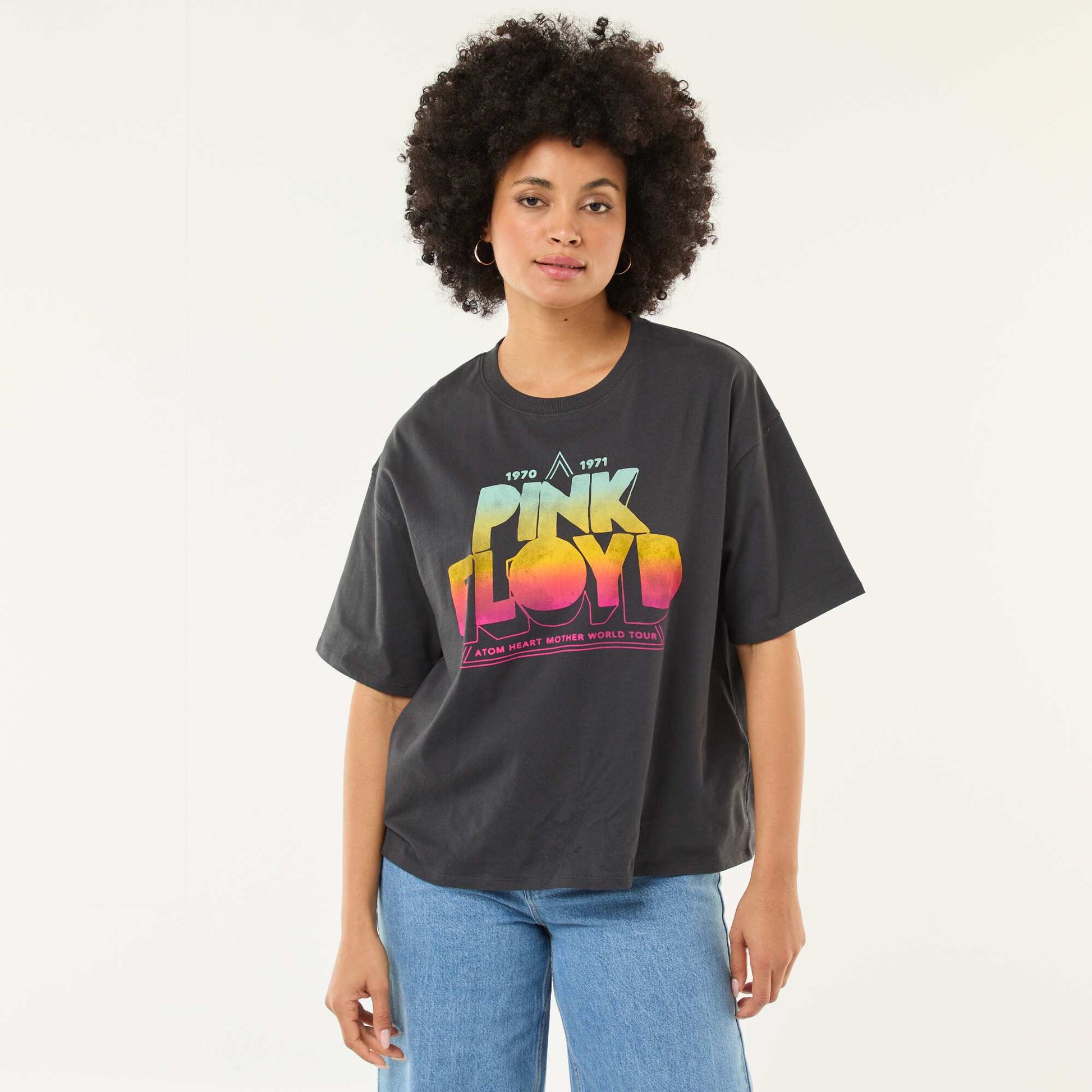 T-shirt imprimé 'Pink floyd' uni NOIR