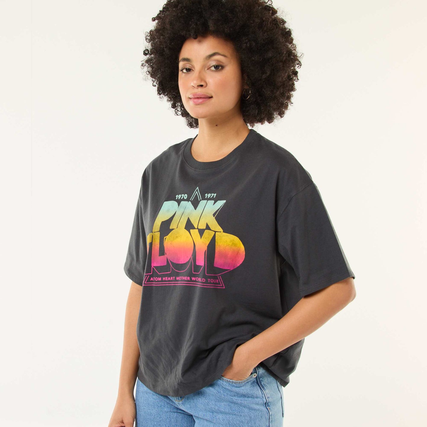 T-shirt imprimé 'Pink floyd' uni NOIR