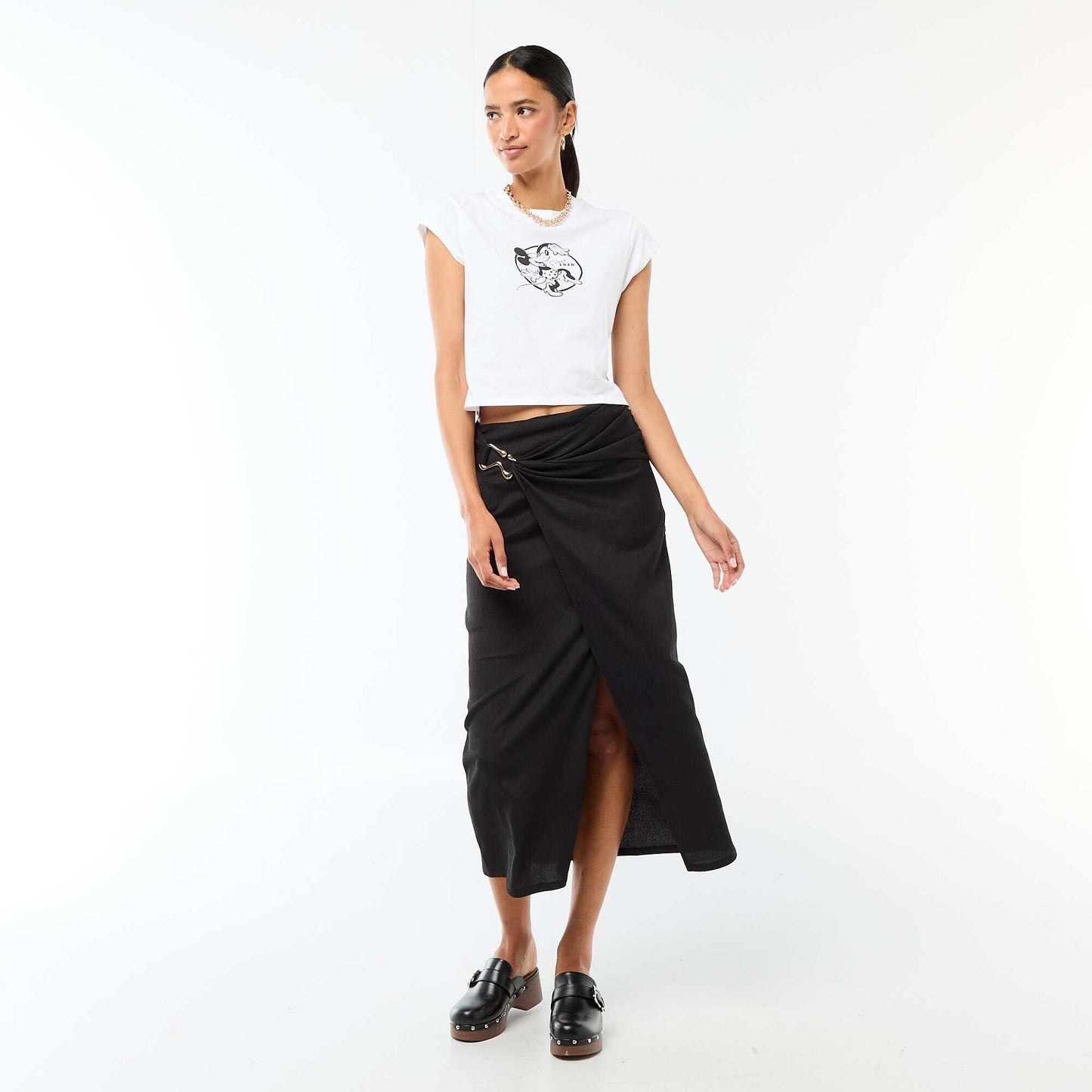 Tee-shirt 'Minnie' cropped 'Disney' BLANC