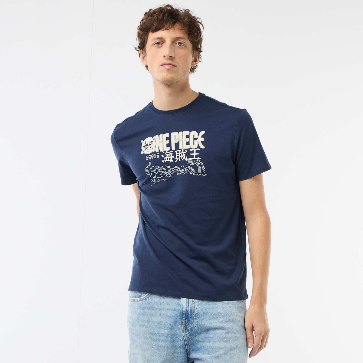 T-shirt imprimé 'One piece' BLEU MARINE