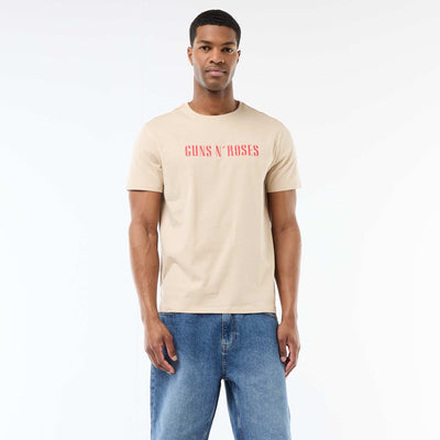 T-shirt à manches courtes 'Guns N' Roses' BEIGE