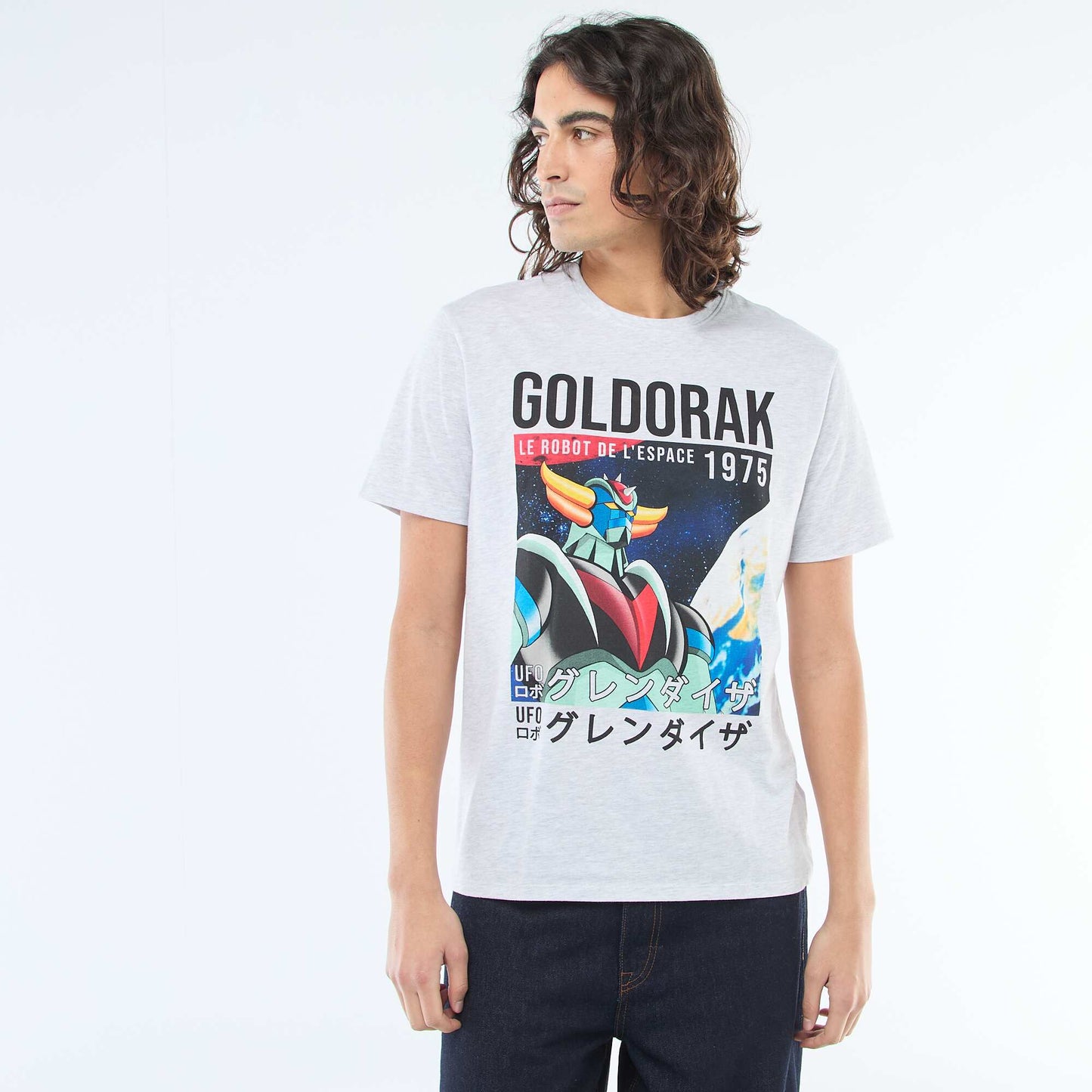 T-shirt imprimé 'Goldorak' GRIS