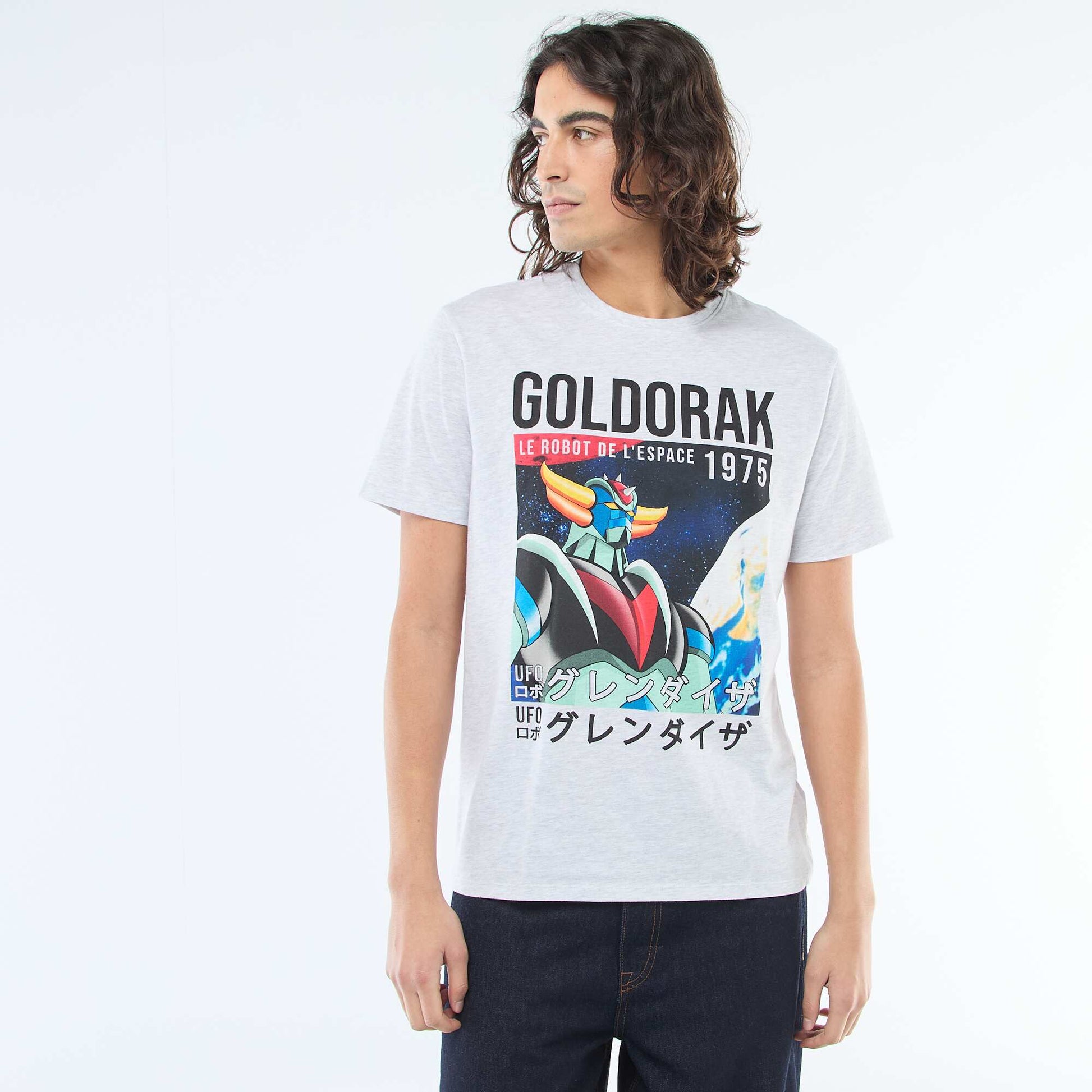 T-shirt imprimé 'Goldorak' GRIS