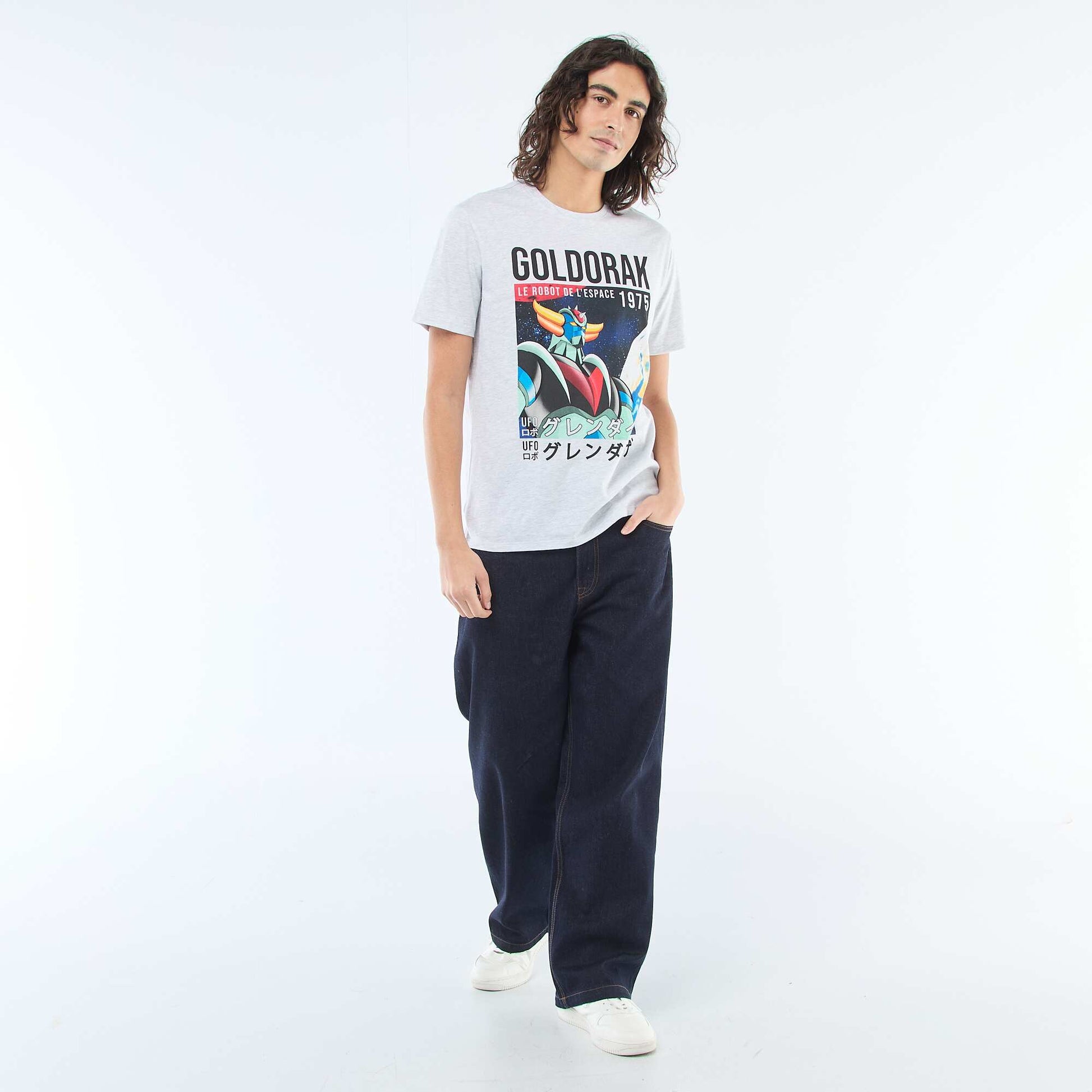 T-shirt imprimé 'Goldorak' GRIS